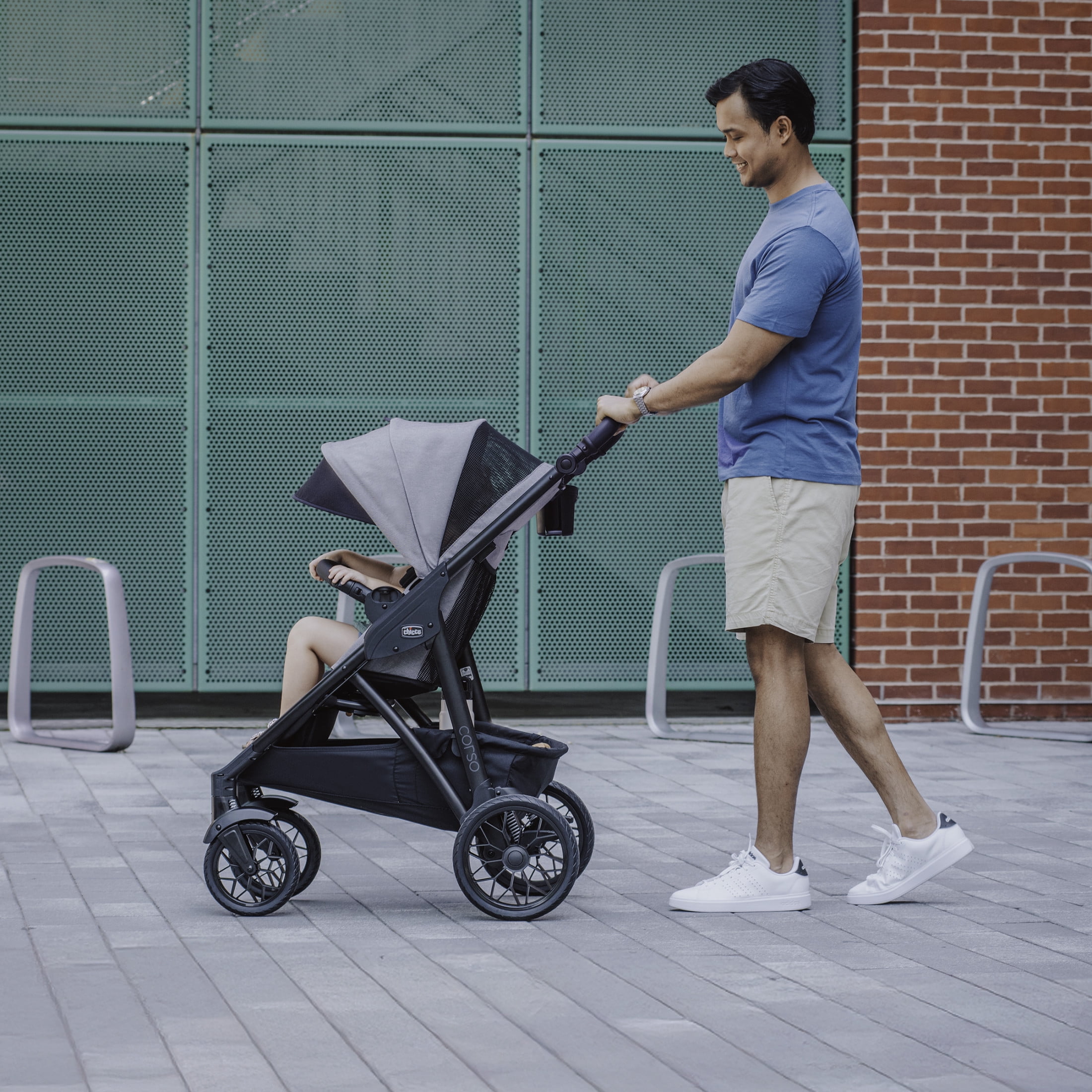 Chicco Corso LE ClearTex Modular Travel System with KeyFit Max Infant Car Seat (Canyon Grey, 1 Pack) vp6mx