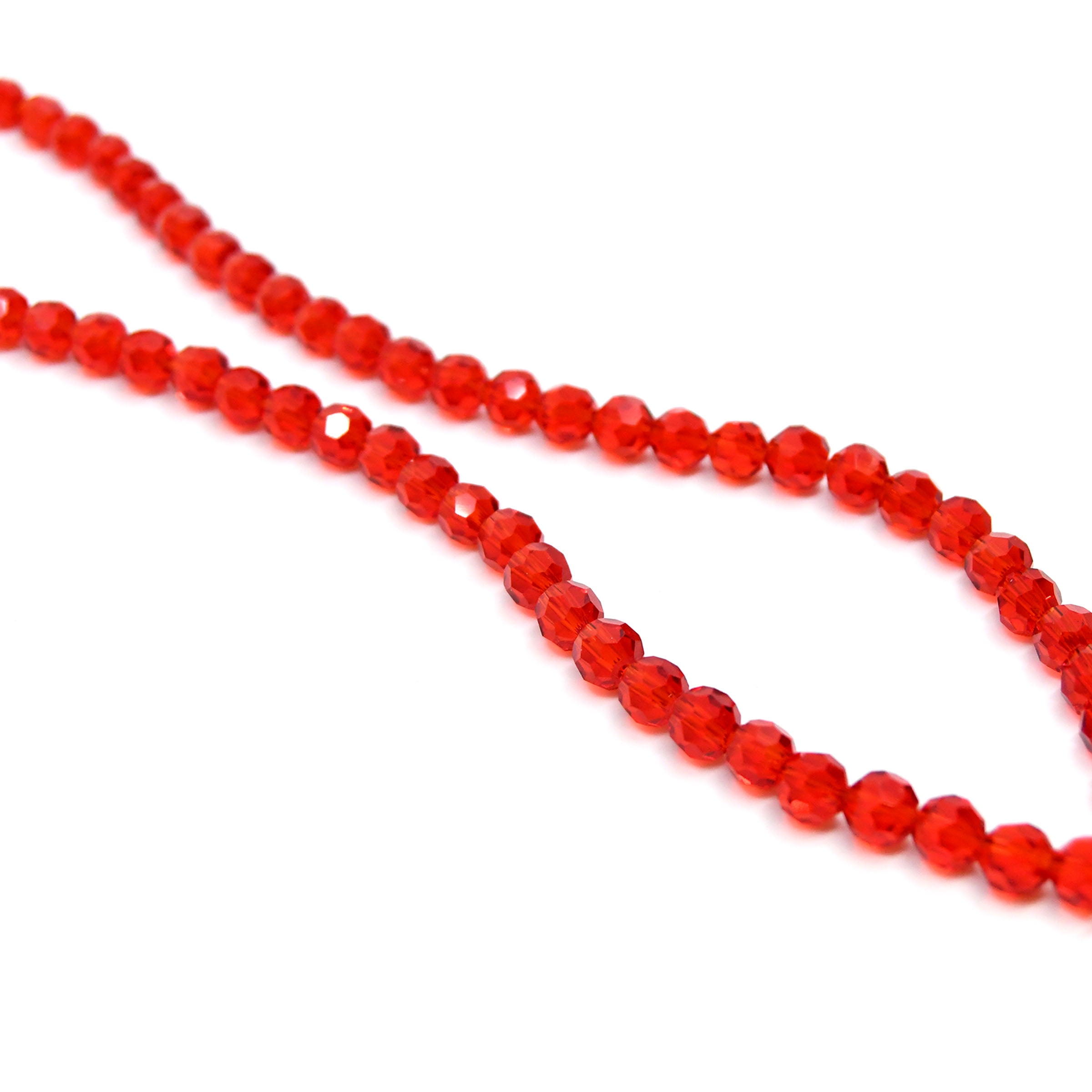 Blue Moon Beads Faceted Crystal Glass Bead Strand for DIY Jewelry Making (Red, 15 in, 3 Pack) qqr51