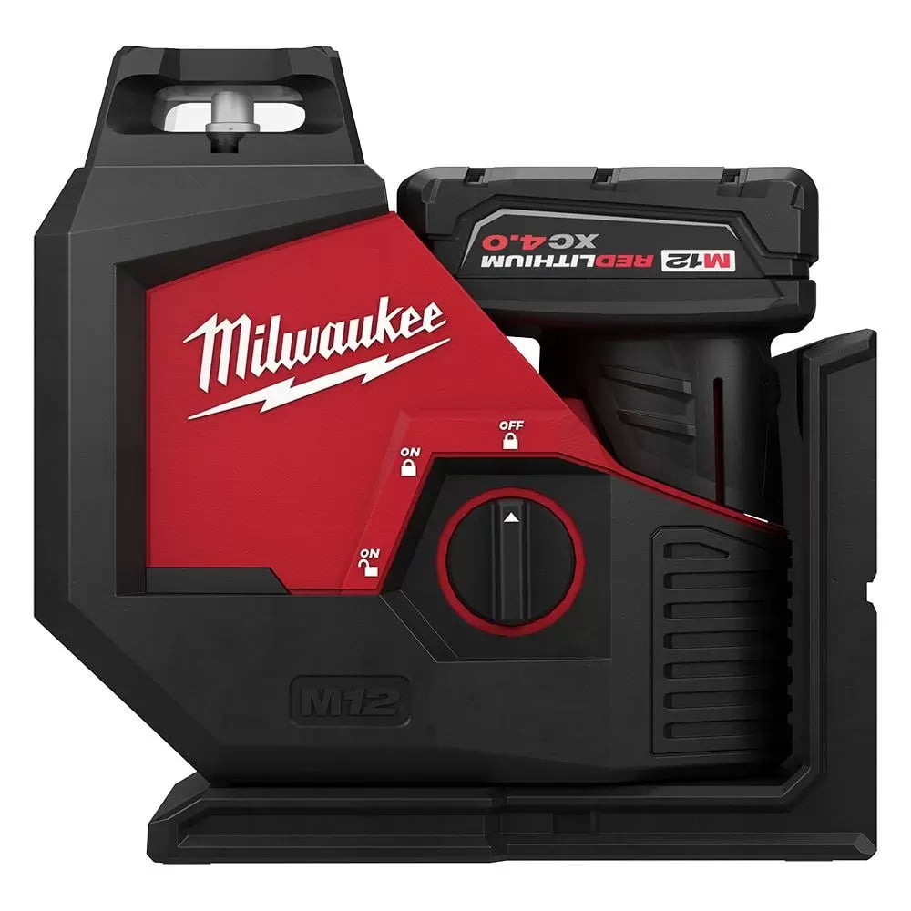 Milwaukee M12 360-Degree Single Plane Green Laser Level Kit (4.0Ah Battery Included, 165 ft Range) zoi5k