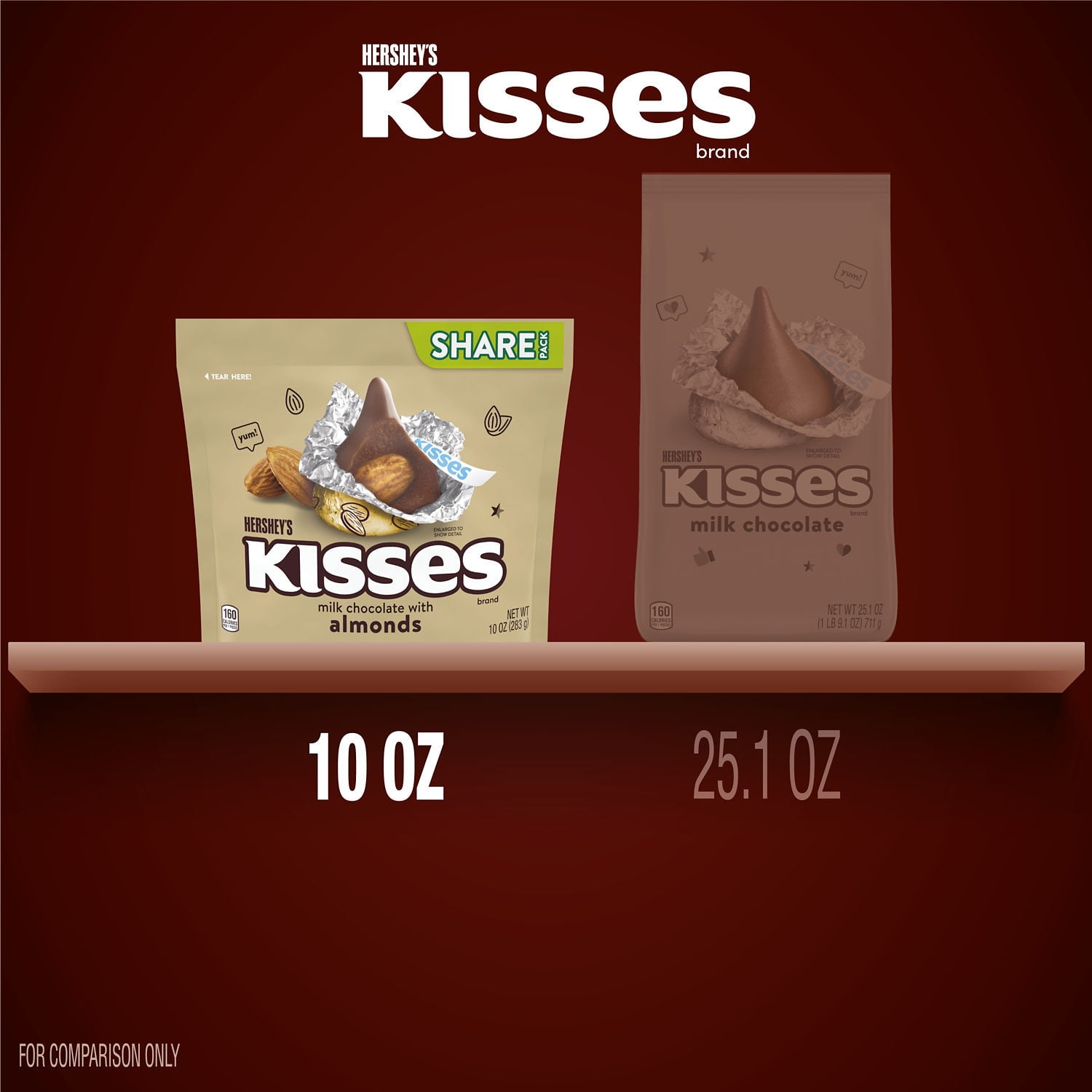 Hershey's Kisses Milk Chocolate with Almonds Candy (10 oz) 70c23