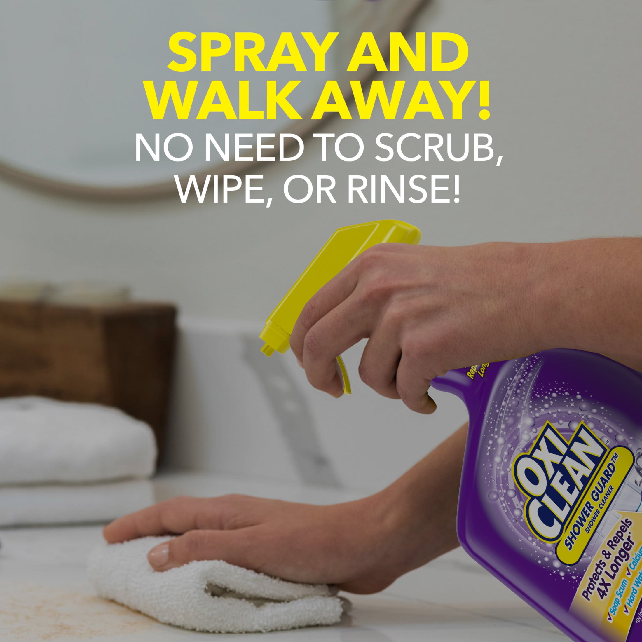OxiClean Shower Guard Daily Shower Cleaner, Stain Repellent Barrier (30 oz) 7rsrq