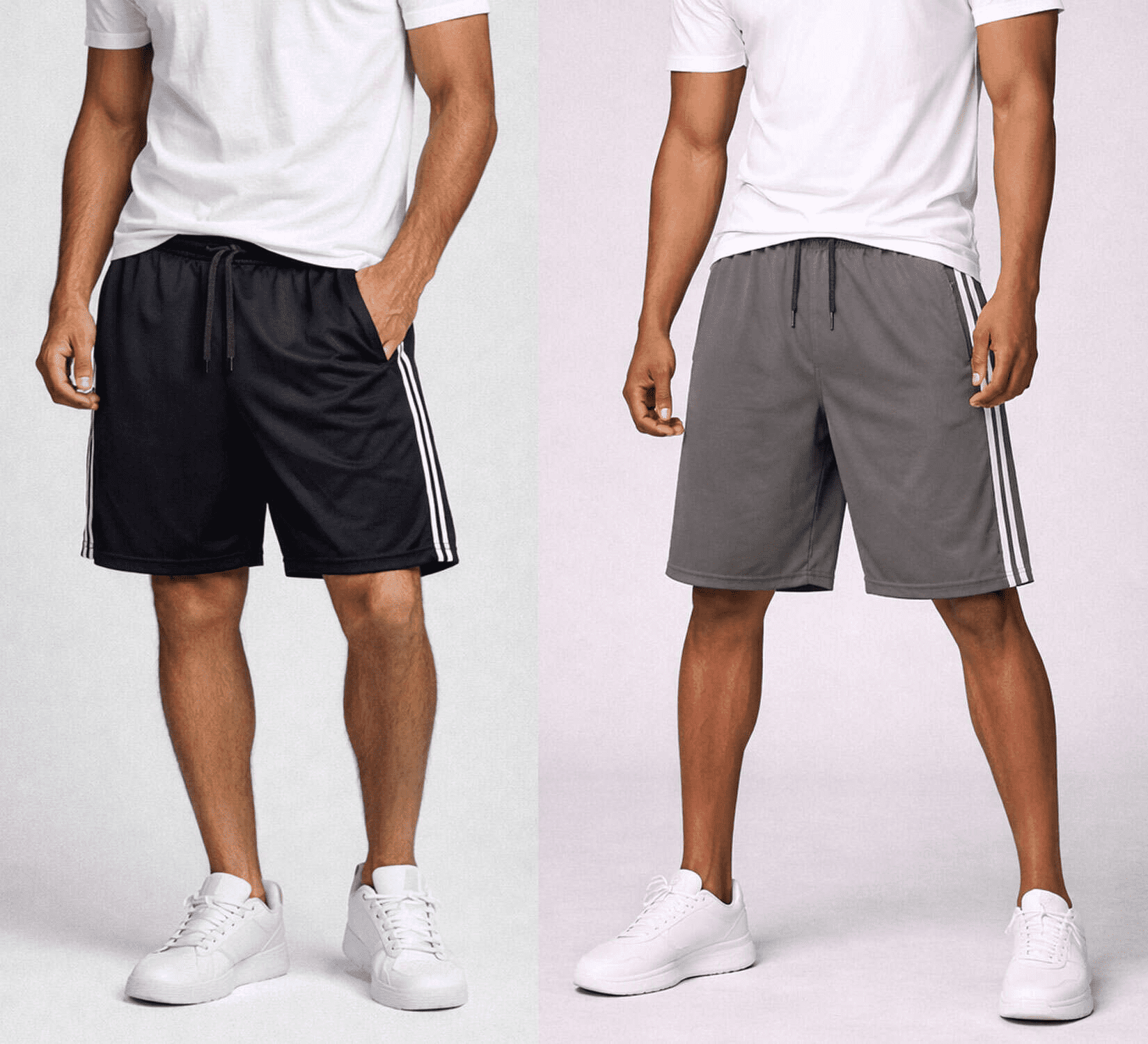 ASUDESIRE Men's Athletic Shorts with Pockets Quick Dry Workout Gym Basketball Shorts (Black, 5 Pack, 8 in Inseam) 375ng