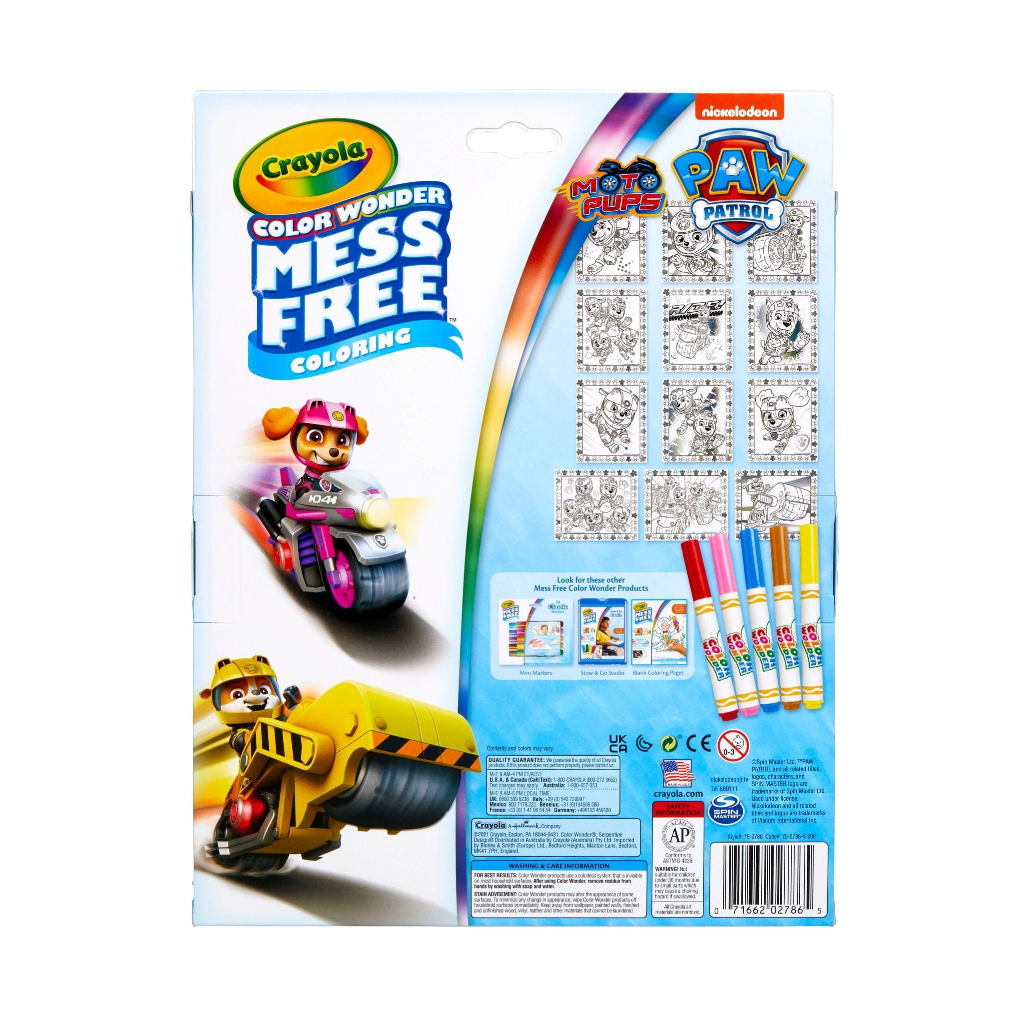 Crayola Paw Patrol Color Wonder Metallic Mess Free Coloring Set (12 Pages, 5 Markers) 6t7mt