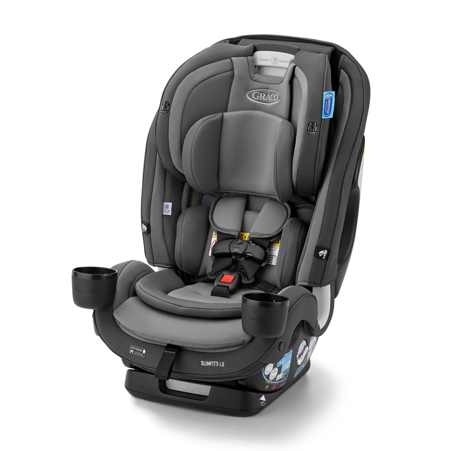 Graco SlimFit3 LX 3-in-1 Convertible Car Seat, Space-Saving Design (Grey, 1 Count) gu72z
