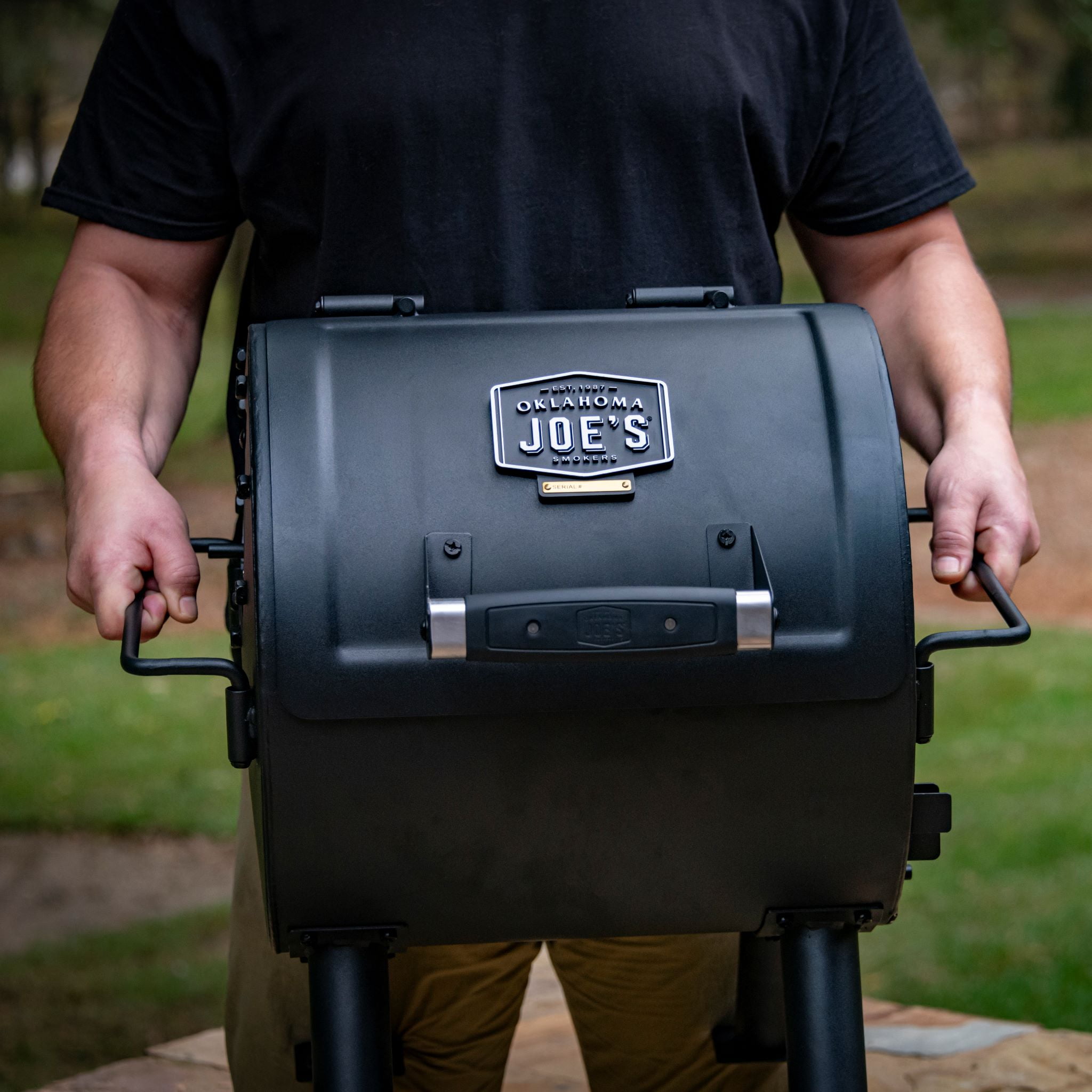 Oklahoma Joe’s Hitch Portable Charcoal Grill, Heavy-Duty Offset Smoker Attachment (Black, 220 sq in) jmzxh