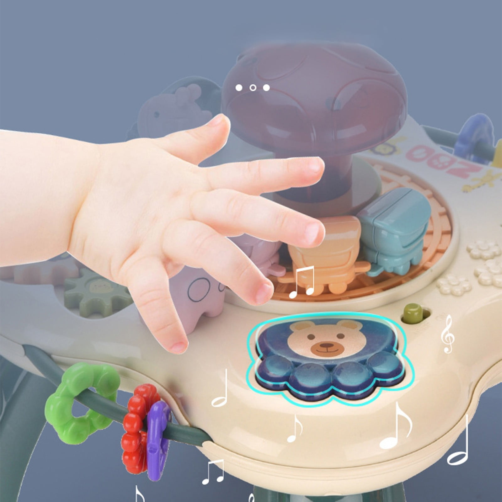 OEFNTAC Multifunctional Activity Learning Table for Toddlers, Interactive Musical Educational Toy with Animal Sounds (18 in x 18 in) xevnj