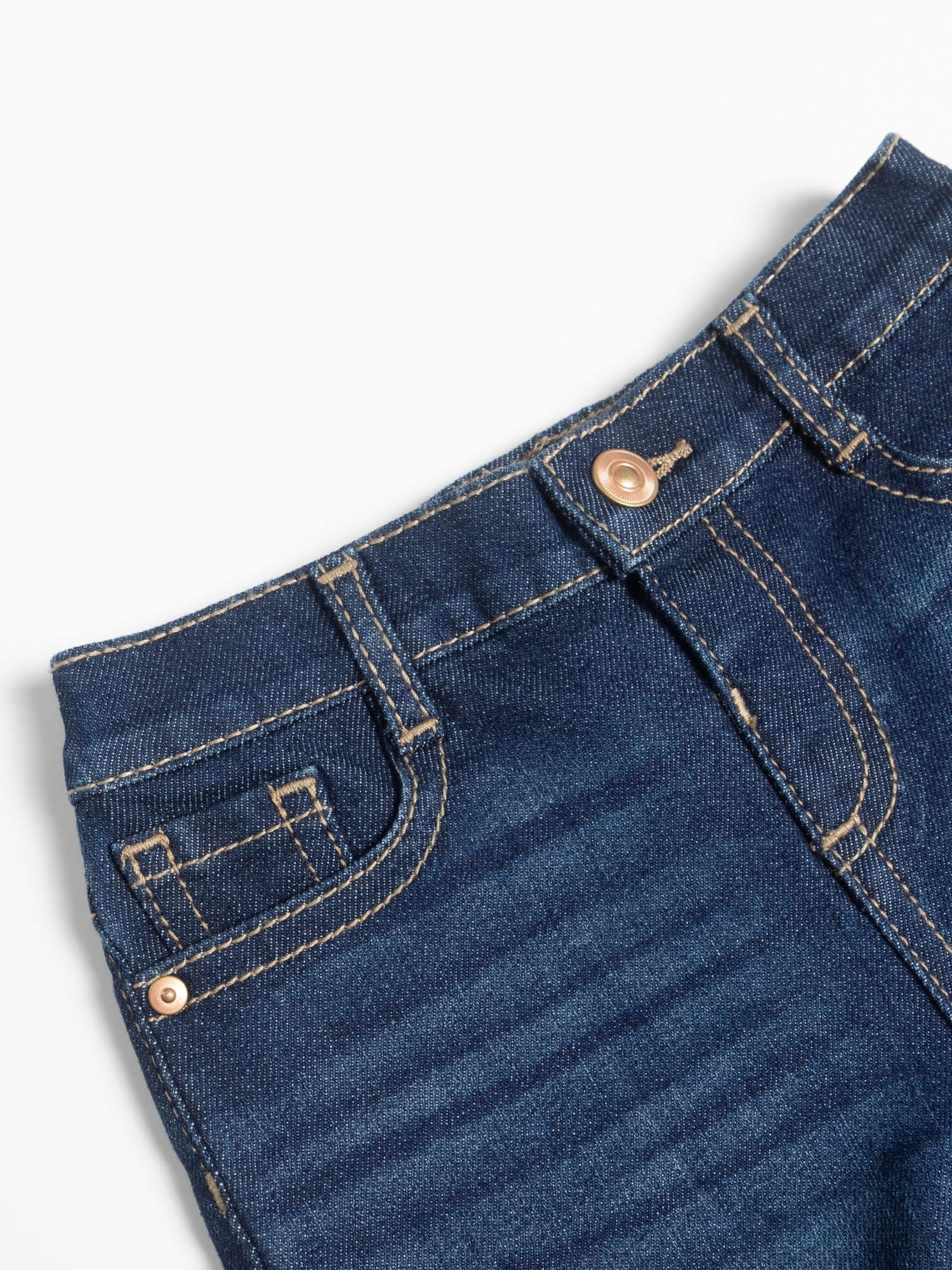 Wonder Nation Toddler Girl Denim Shorts Elastic Waistband (Blue, 5T) nb35b