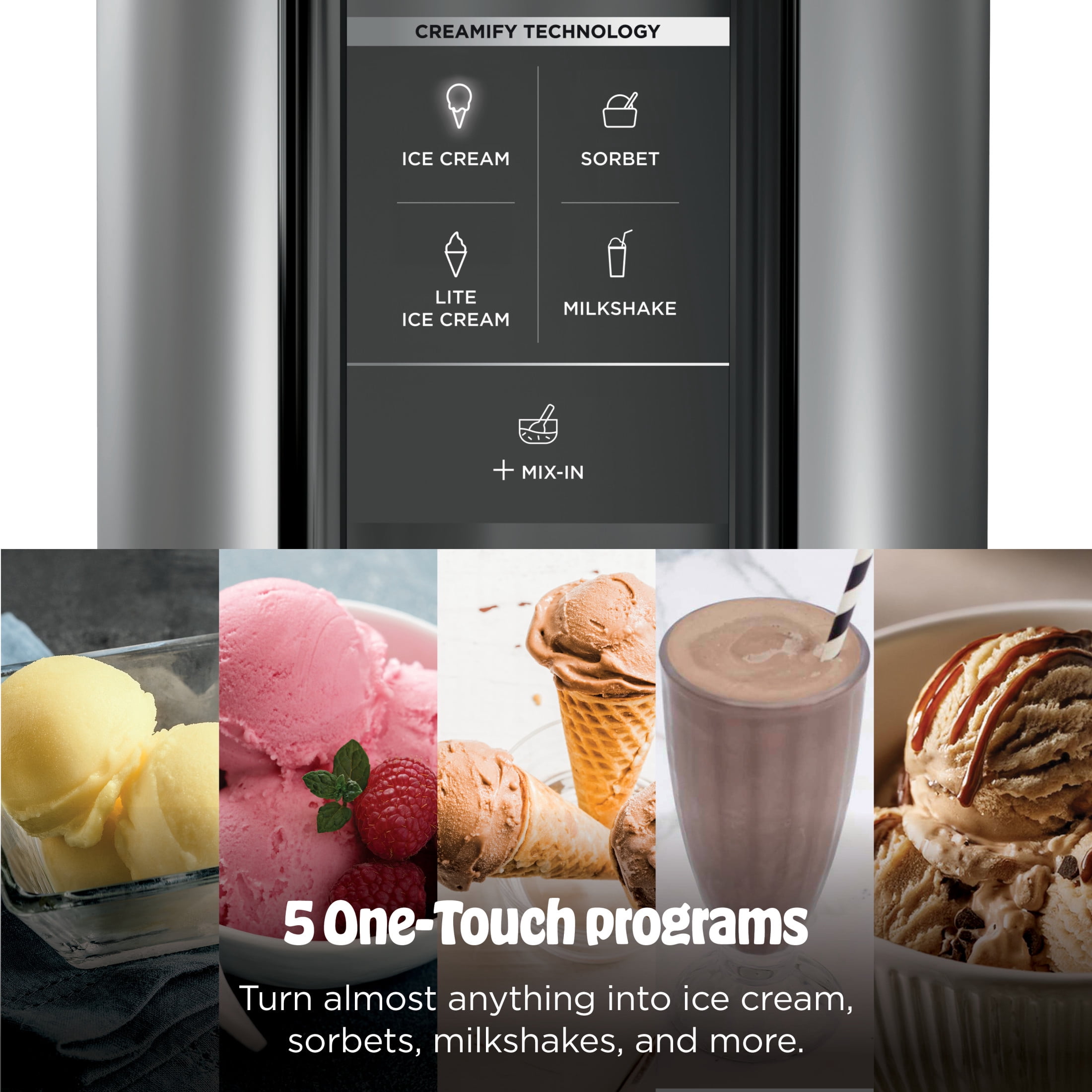Ninja CREAMi Ice Cream Maker, 5 One-Touch Programs for Sorbet and Milkshakes (White, 2-Pack 16 oz Pints) qjguv