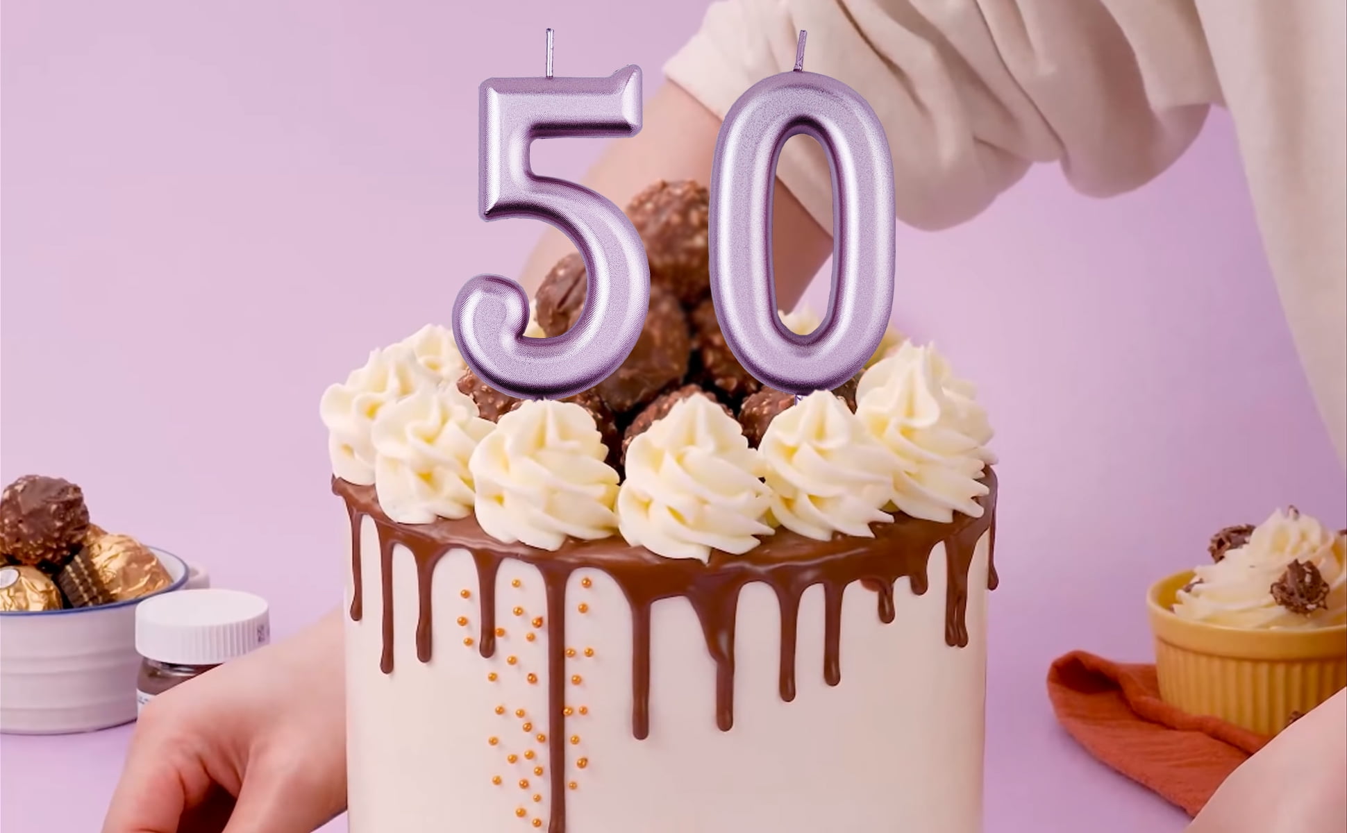 VITAM AMO Number 0 Cake Candle Vintage Style Metallic Gold Birthday Party Decoration (Large, 3.5 in) 872o0