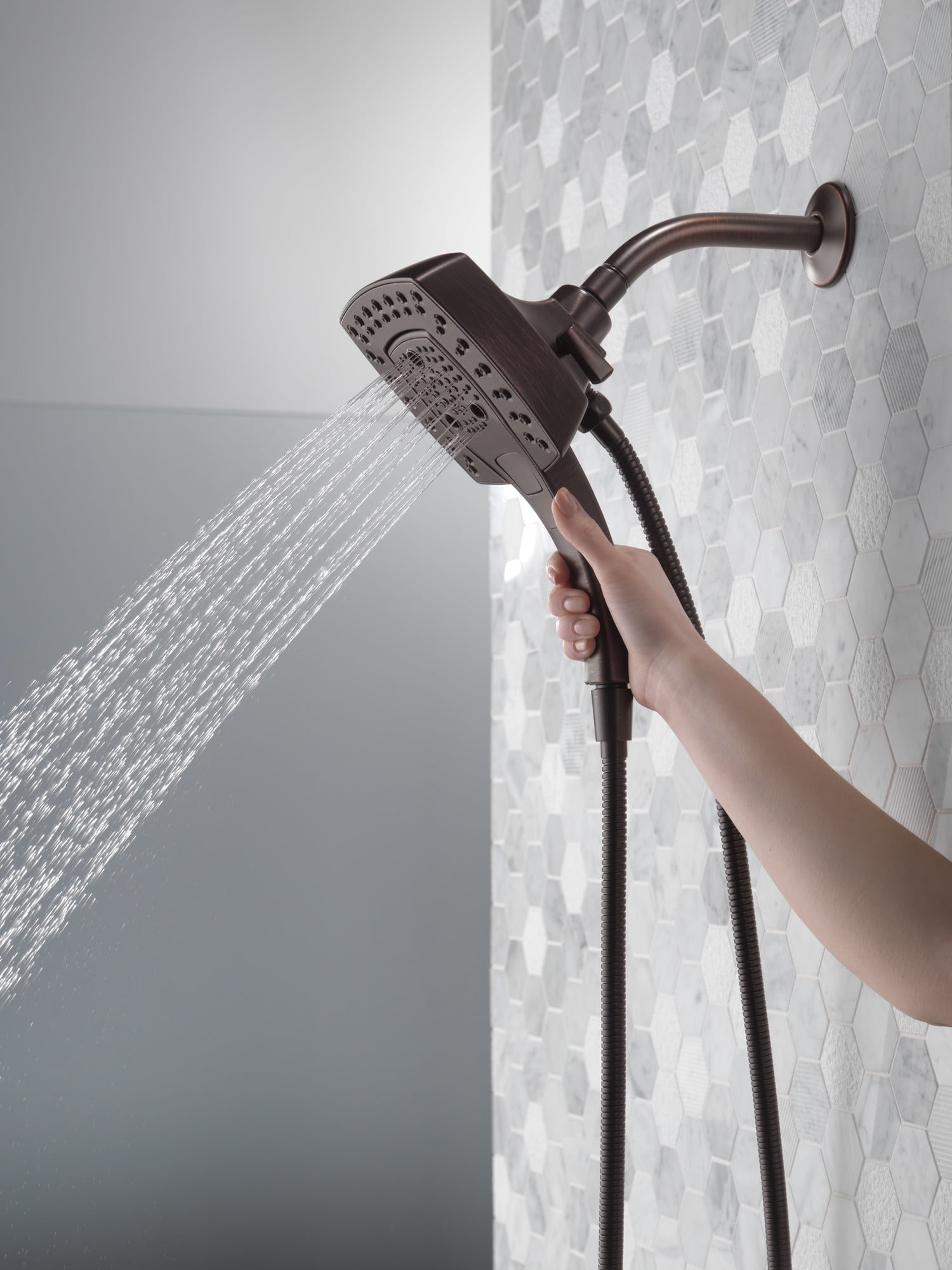 Delta Faucet In2ition 5-Setting Two-in-One Shower Head and Hand Shower (Venetian Bronze) 7je15