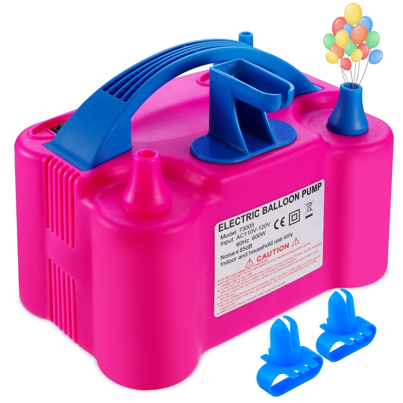 Generic Electric Balloon Pump Dual Nozzle High Power Inflator for Party Decorations (Blue, 1.5 lb) 2xopb
