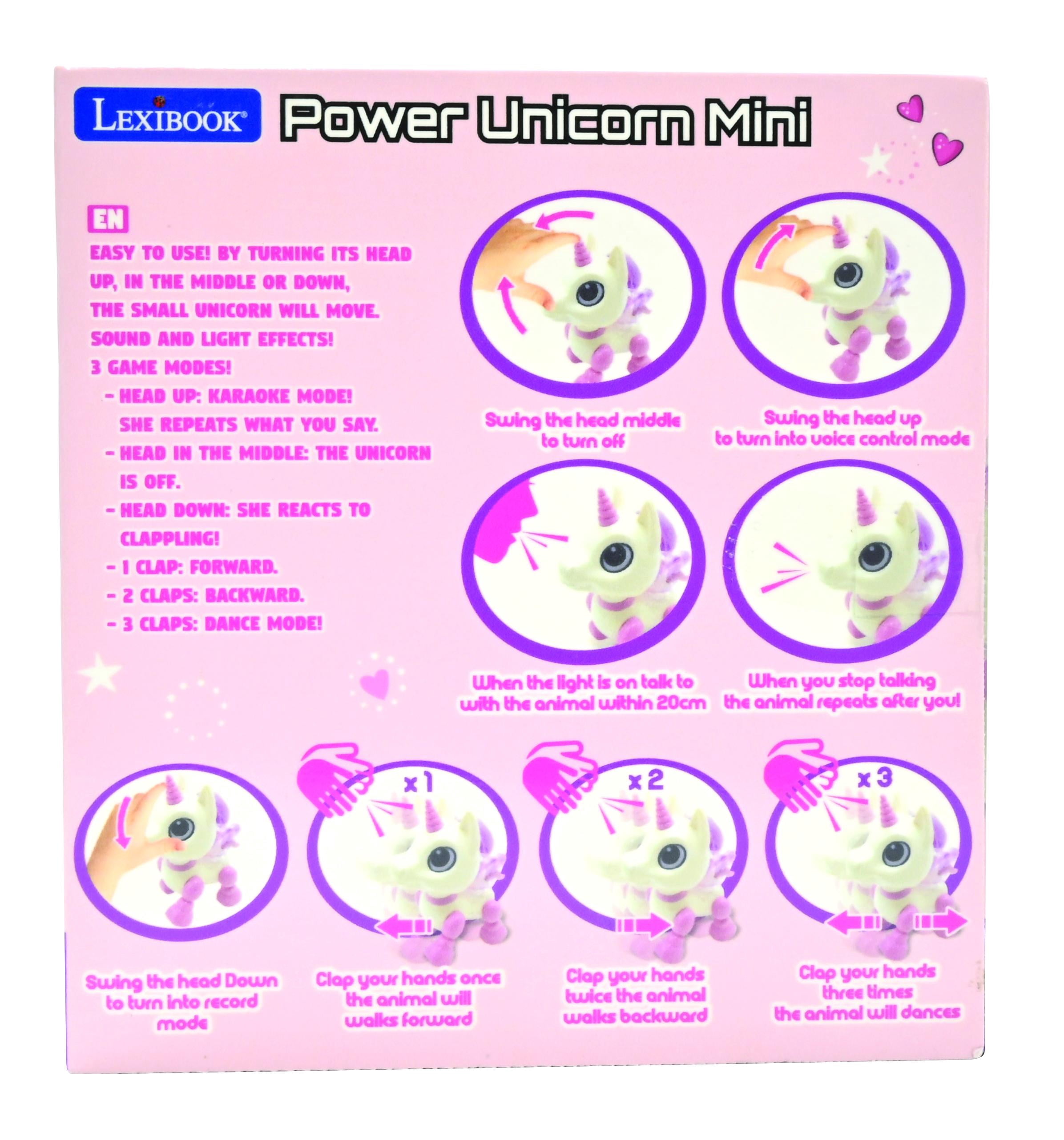 Lexibook Power Unicorn Mini Interactive Robot Toy with Light and Sound Effects (Pink) 0uwq3