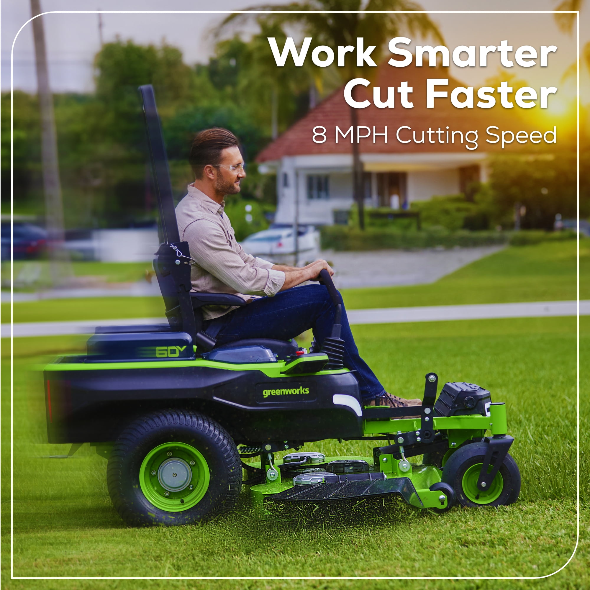 Greenworks 60V 54 in Maximus Zero Turn Riding Mower with 6 Batteries and 1.5kW Charger (54 in Deck) x2qi1