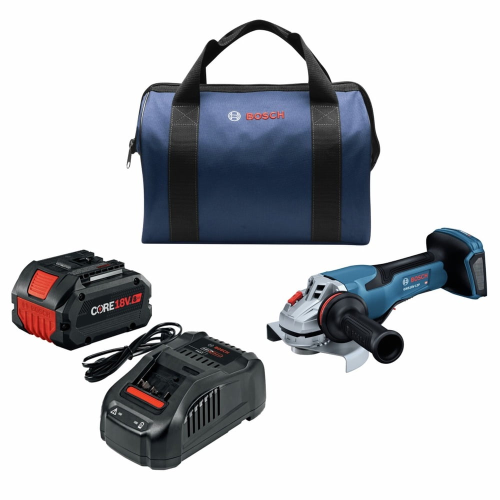 Bosch PROFACTOR Brushless Cordless Angle Grinder Kit with Paddle Switch (5-6 in, 8 Ah Battery) (Refurbished) t2x7x