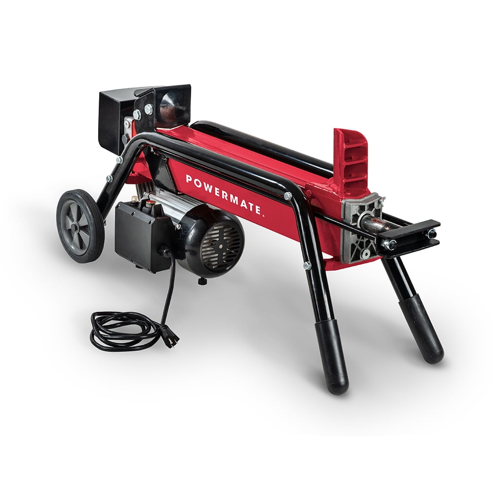 Powermate 5-Ton Electric Log Splitter Heavy-Duty Wood Splitting Tool (Red, 20 in) arwmu
