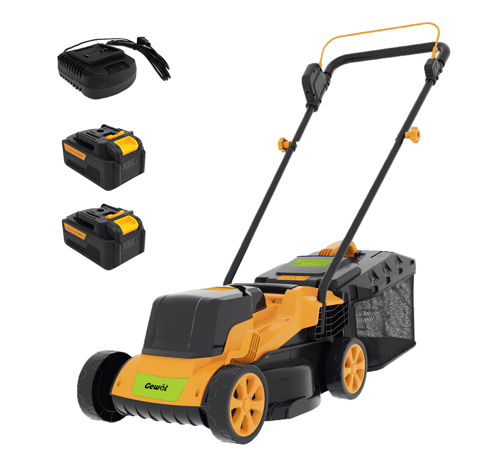 Gewol 20V 13 in Cordless Lawn Mower, Lightweight Push Mower with 2 Batteries & Fast Charger (13 in) 9vq7g