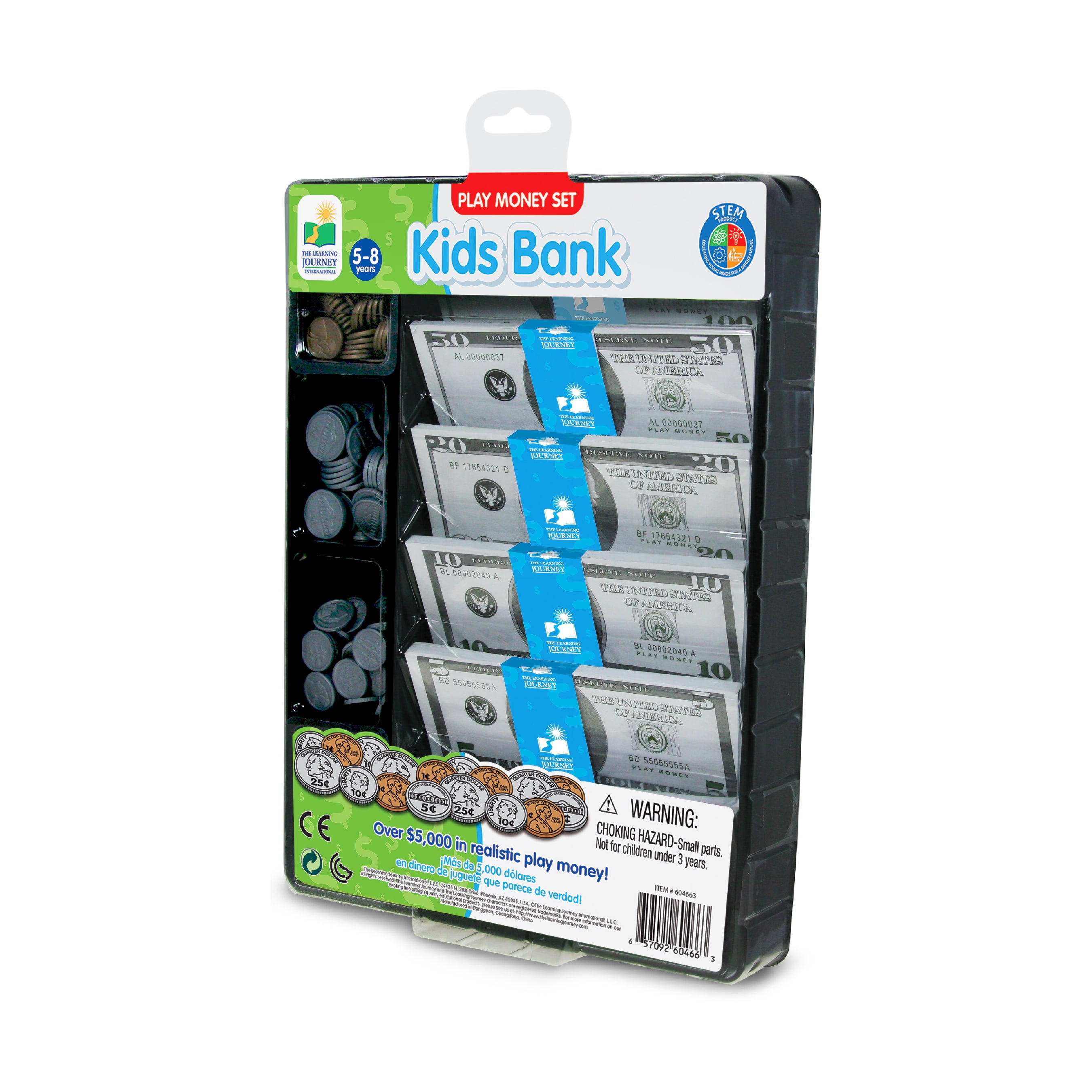 The Learning Journey Play Money Set for Kids Educational Math Activity (8.6 in x 12 in) hduev