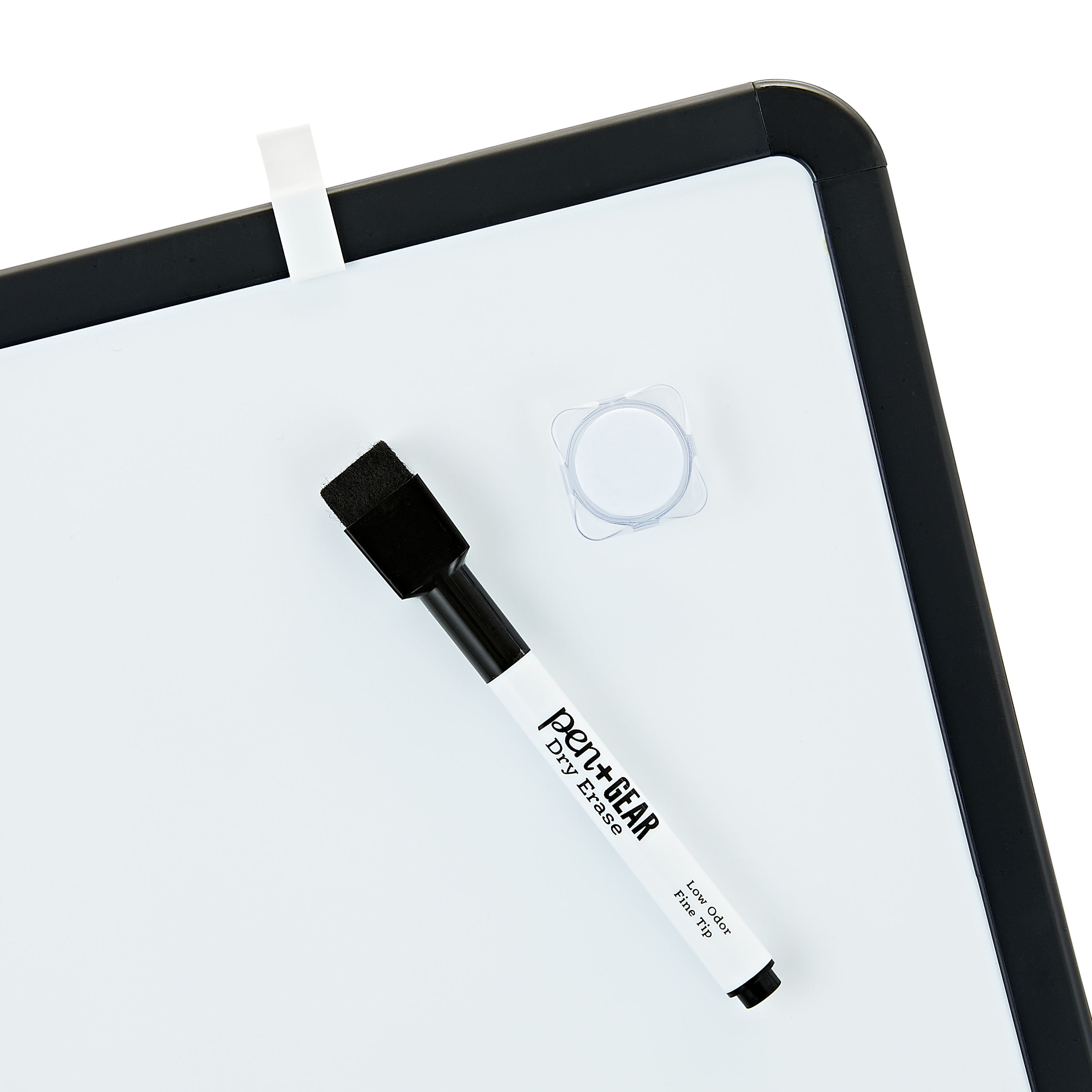 Pen+Gear Magnetic Dry Erase Whiteboard, Desktop Memo Board for School and Office (Black, 8.5 in x 11 in) jee7y