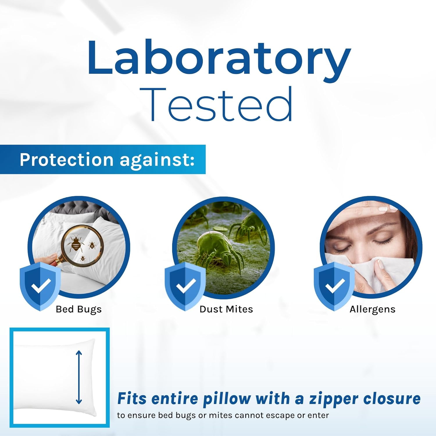 Hygea Natural Bed Bug Pillow Protector Cover Waterproof Breathable (White, Standard, 2 Pack) dssa6