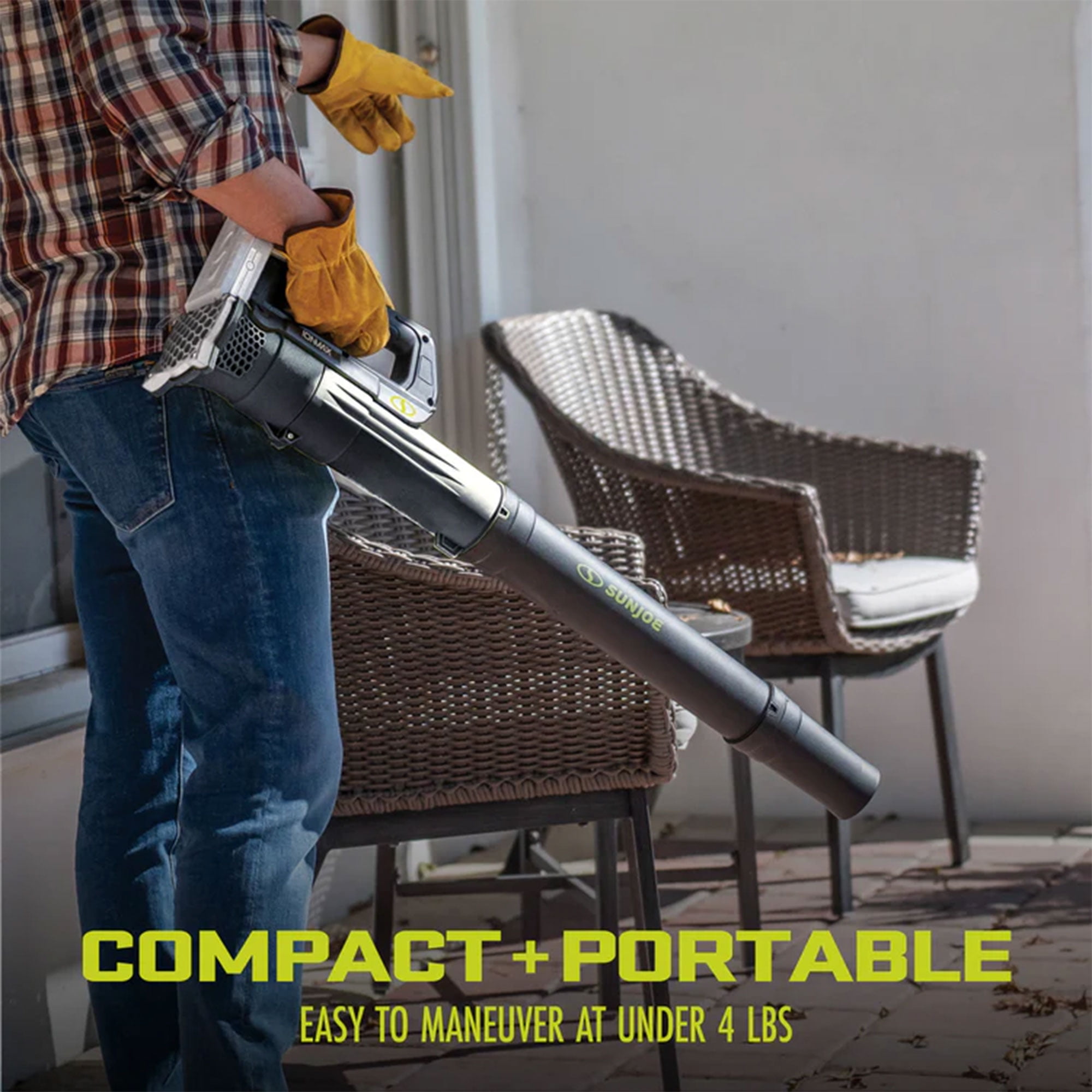 Sun Joe 24V Cordless Jet Leaf Blower Compact Turbine with Battery (Black, 5.4 lb) nwzc4