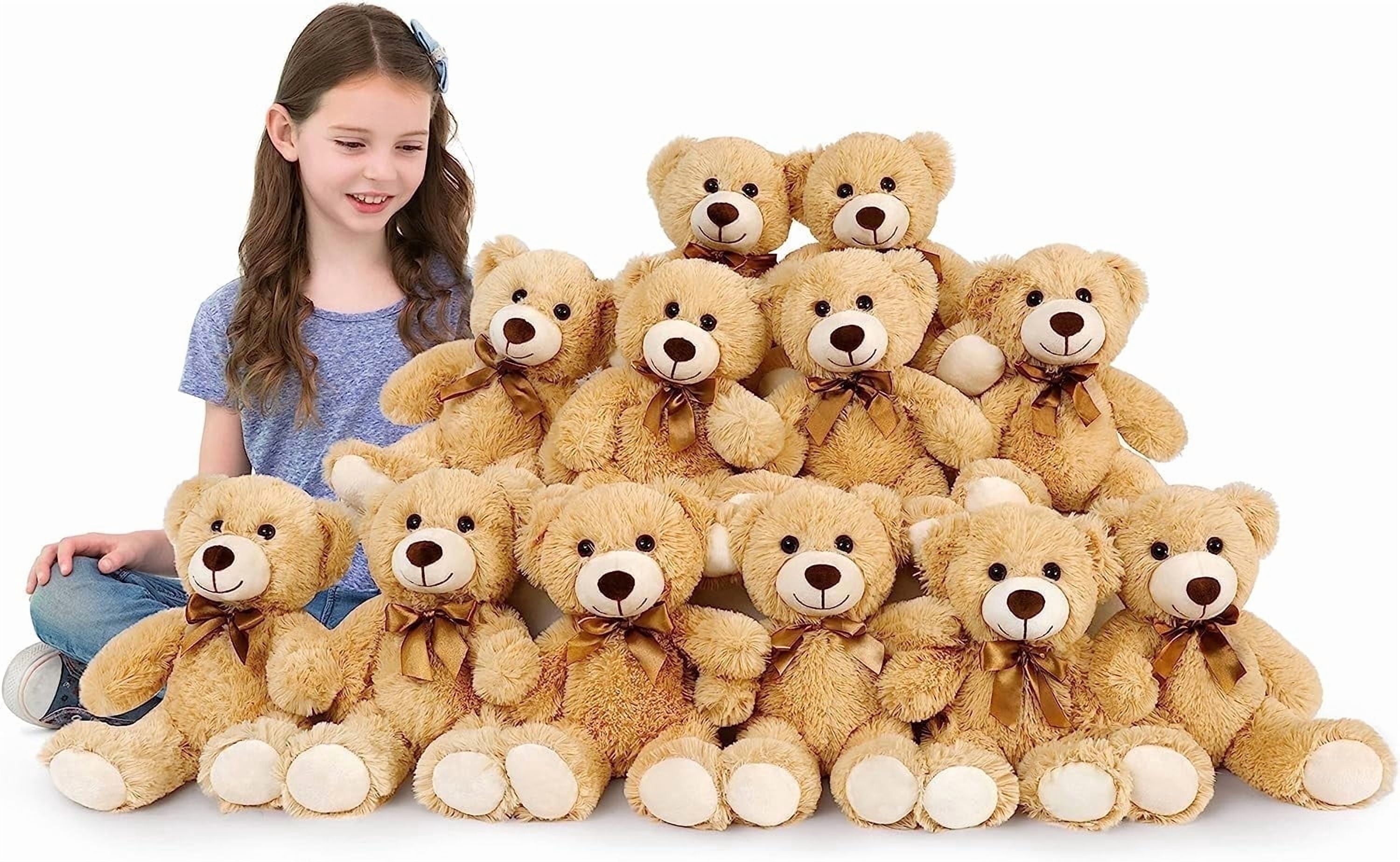 MaoGoLan 14 in Teddy Bear Stuffed Animals Bulk Plush Toy Set (Brown, 12 Pack) 9gu19
