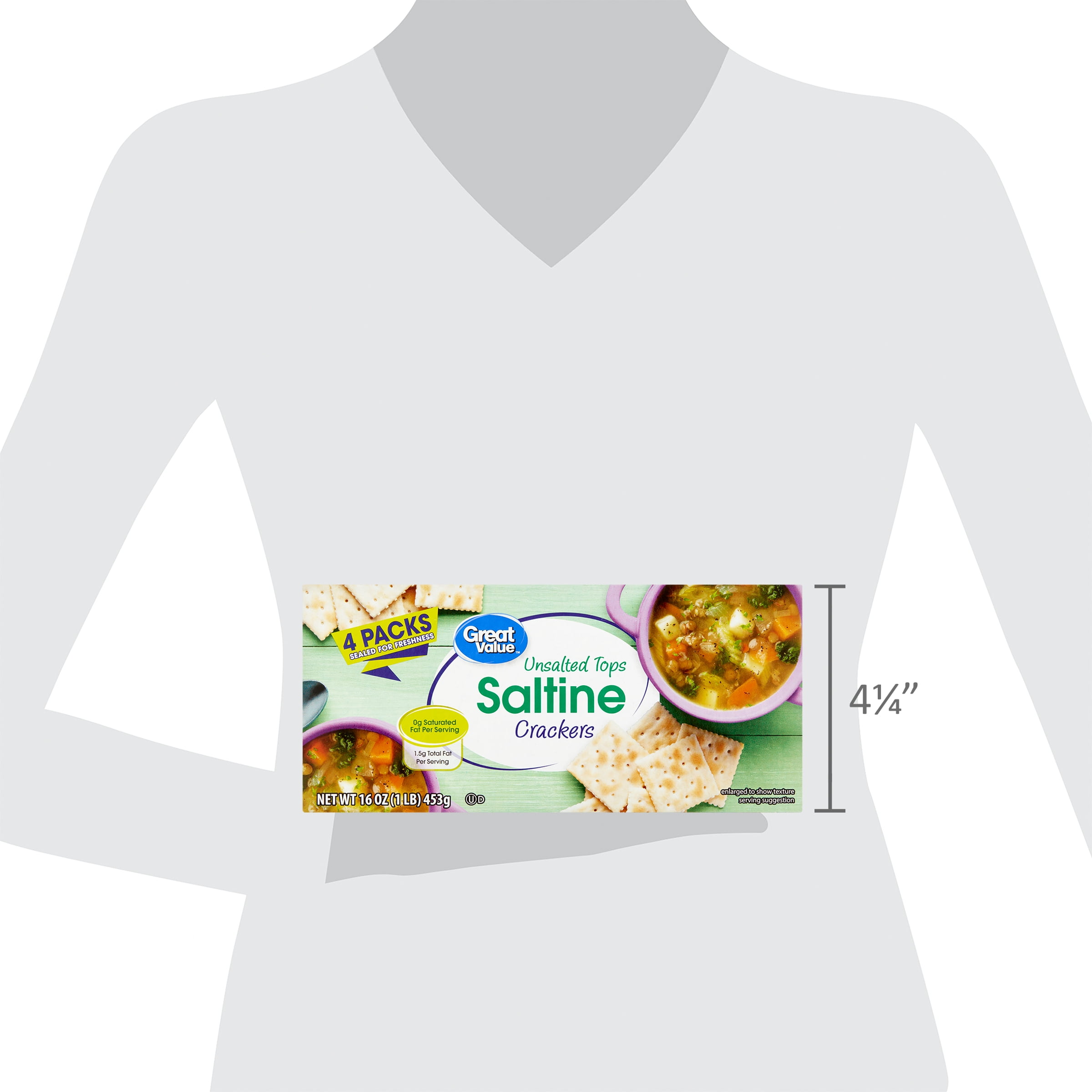 Great Value Unsalted Tops Saltine Crackers (Crispy, Oven-Baked) (6 Pack, 16 oz) i4m7n