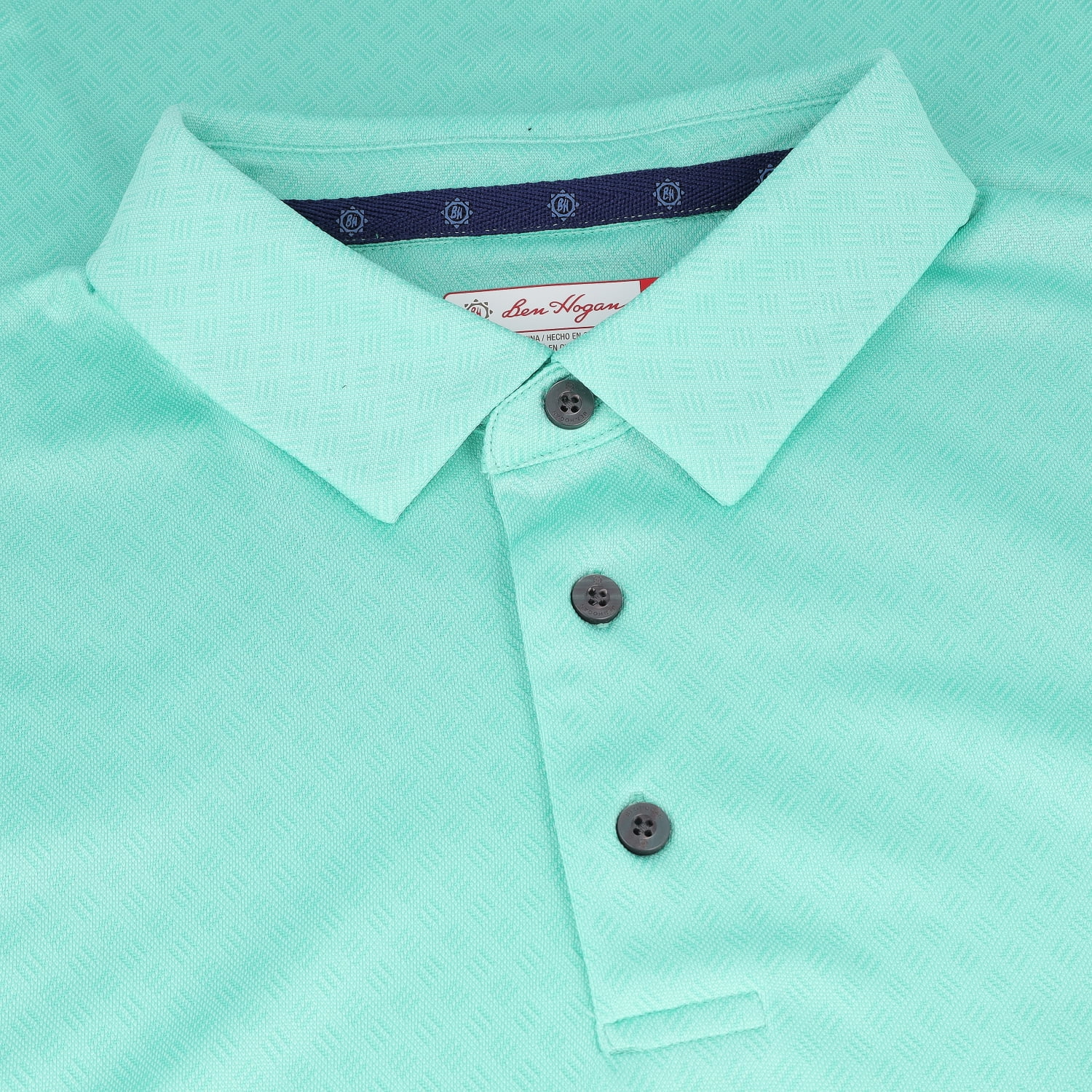 Ben Hogan Men's Jacquard Florida Keys Polo Shirt (Blue, S) h7ns5