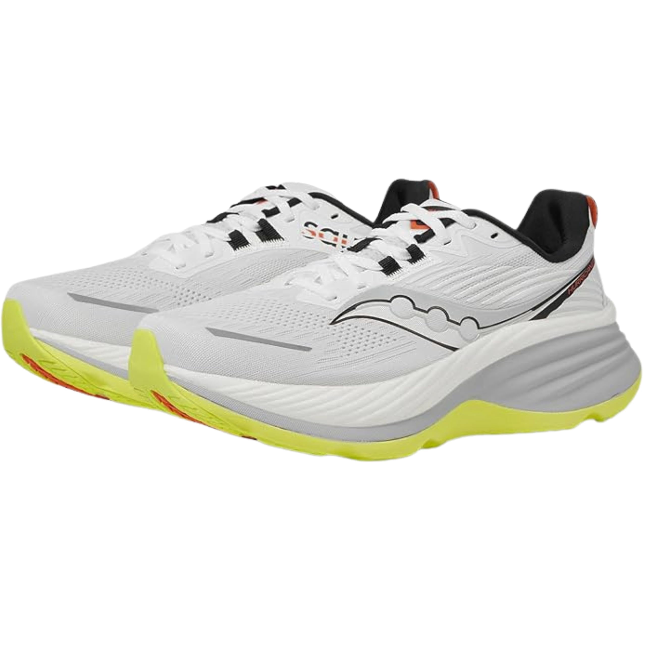 Saucony Hurricane 24 Men's Running Shoes Cushioning Stability Performance (White/Black, 11.5 US) 7pufw