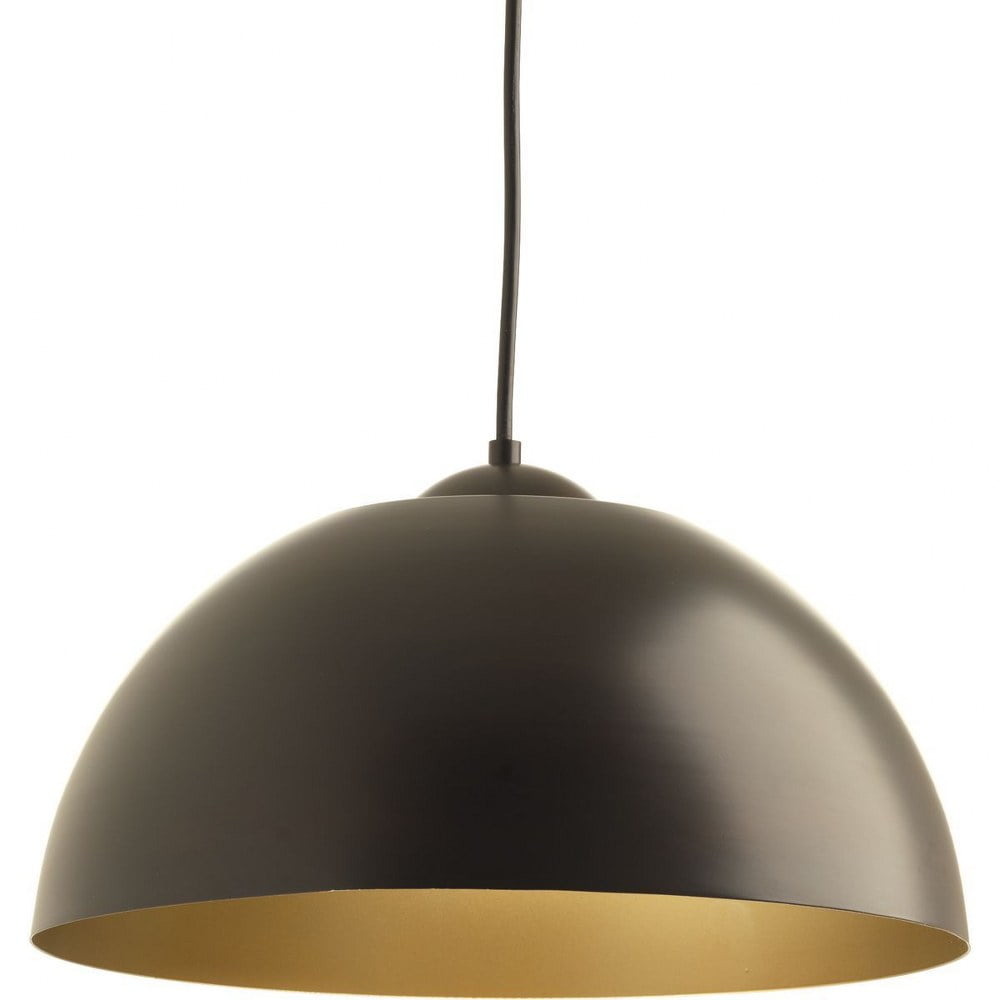 Progress Lighting Dome LED Pendant Light Modern Hanging Fixture (Antique Bronze, 16 in W x 8.88 in H) u5fhf