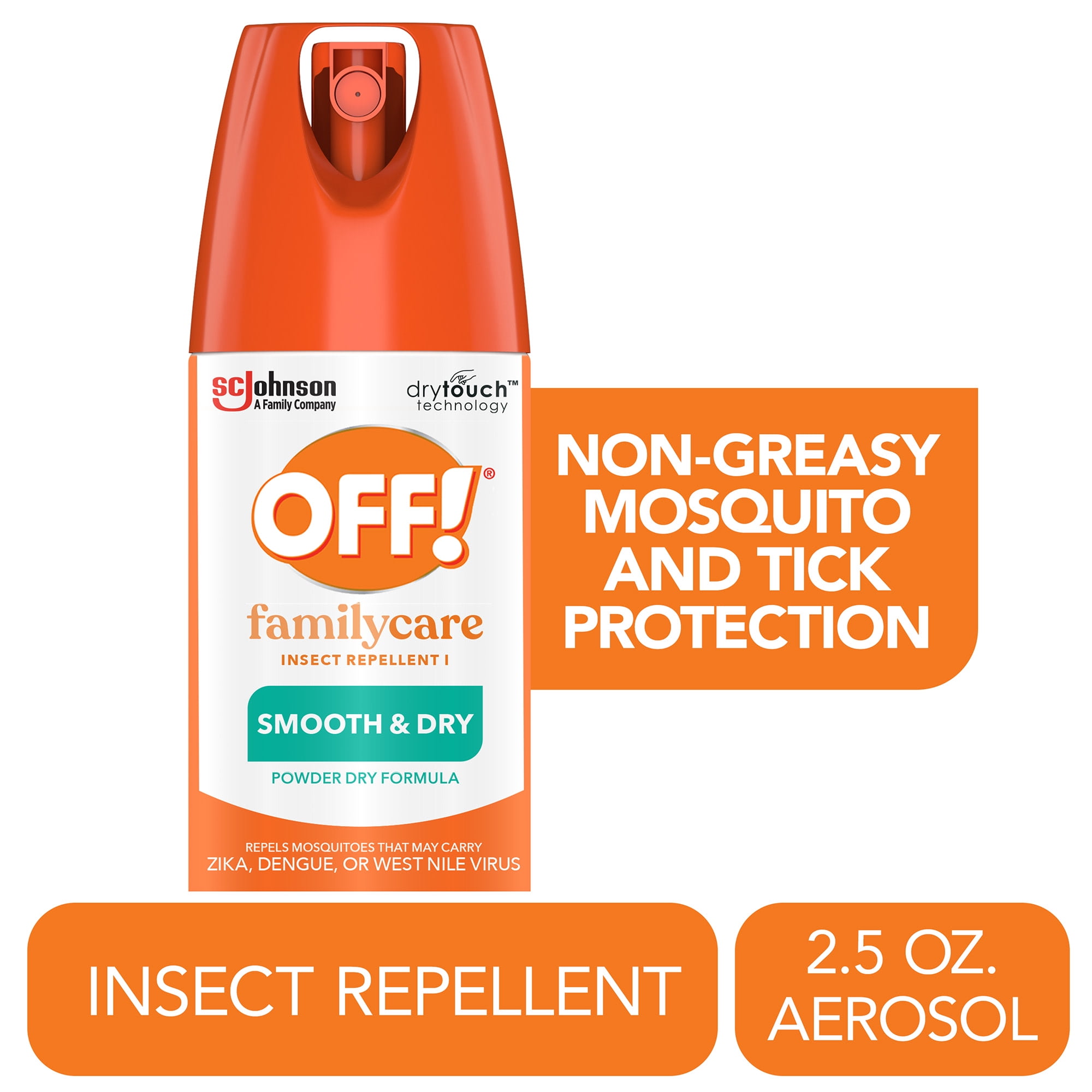 OFF! FamilyCare Insect Repellent, Smooth & Dry Formula, Long-Lasting Protection (Clear, 2.5 fl oz) ocr2k
