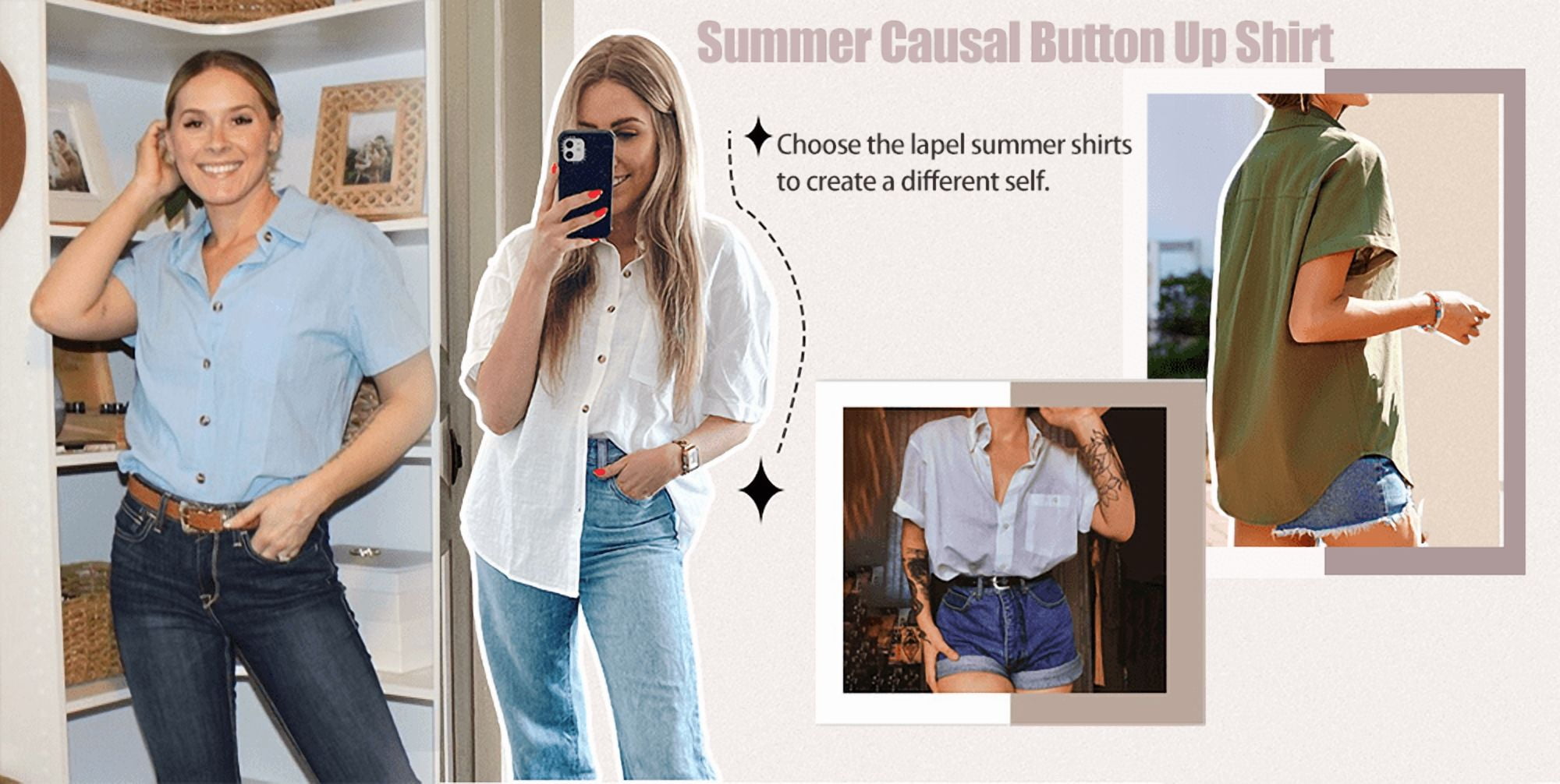 Fantaslook Womens Button Down Shirt Short Sleeve Collared Blouse with Pocket (White, XL) xnbm6