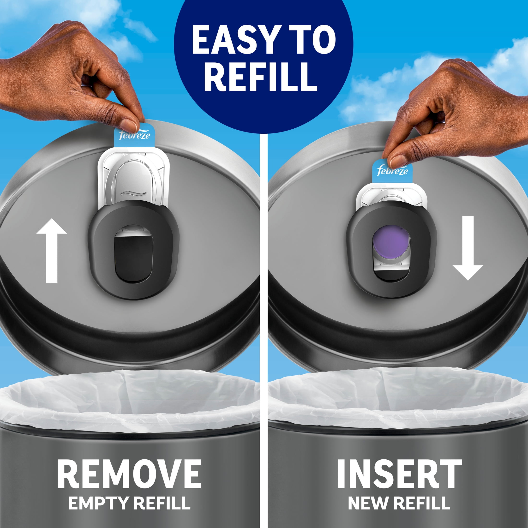 Febreze Trash Odor Fighter Kitchen Deodorizer (Twilight Lavender, 1 Holder and 1 Refill) s8qhk