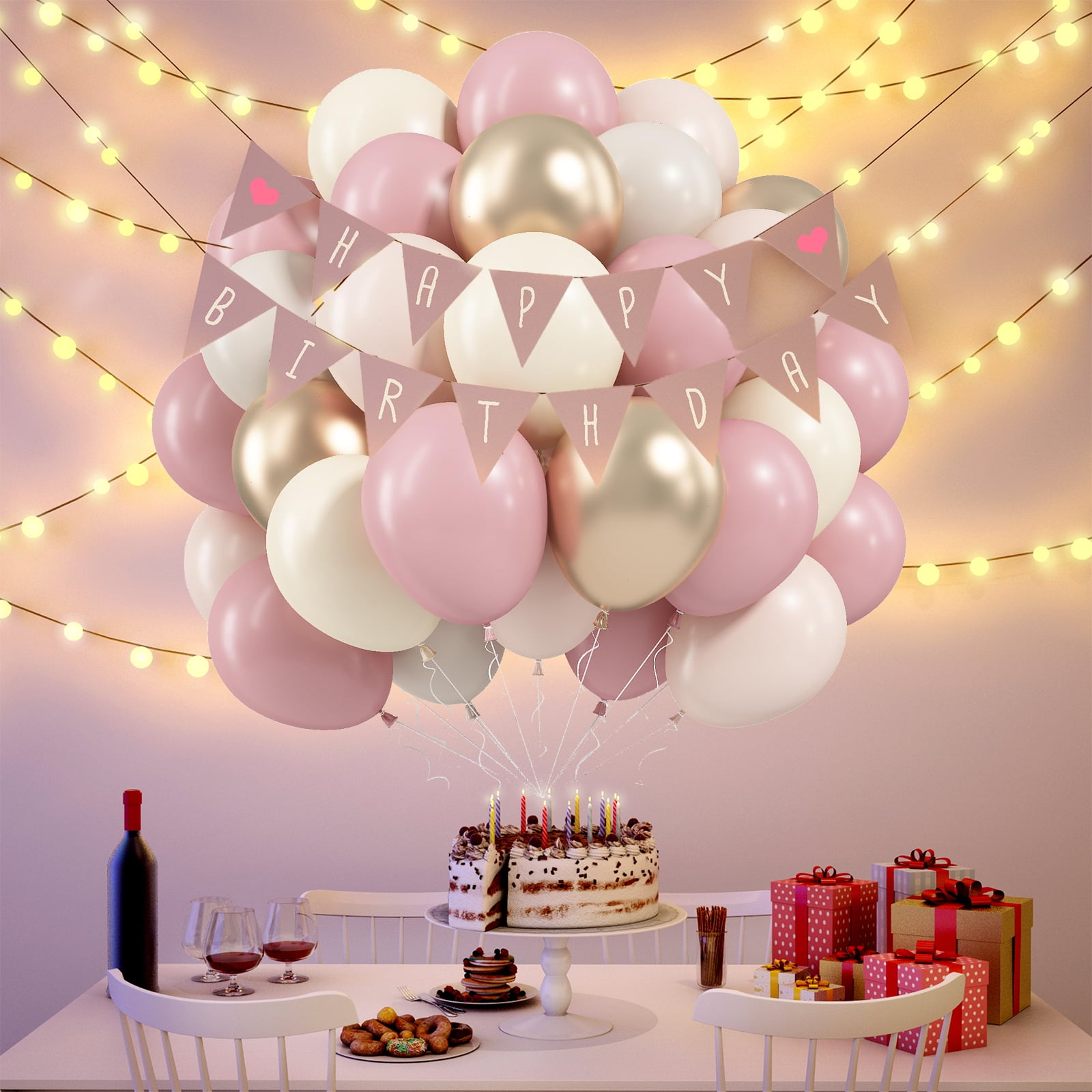 Qiameng Dusty Pink and Beige Balloon Arch Kit, Boho Party Decorations for Wedding and Birthday (Multicolor, 60 Pack, 12 in) odsht