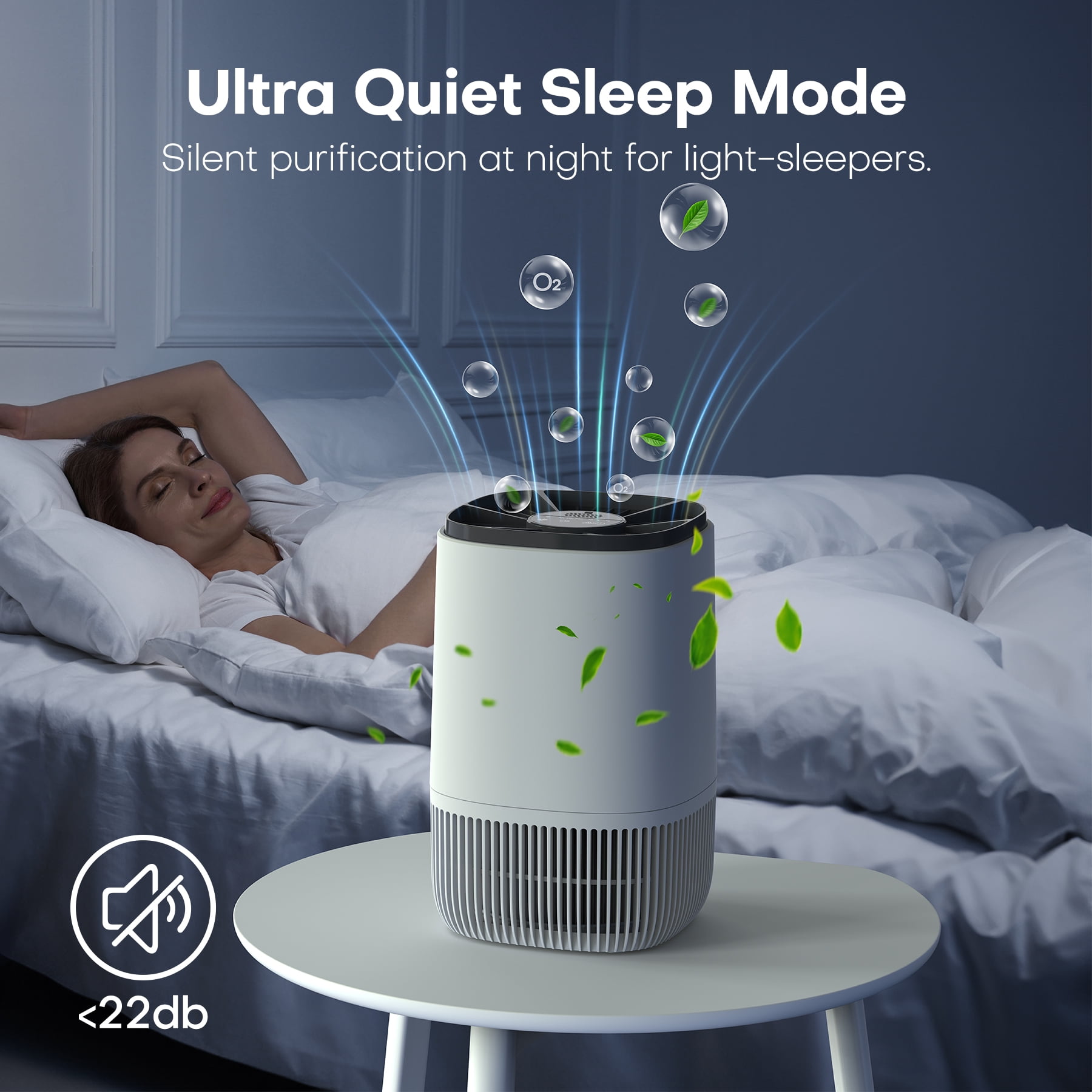 Kloudic HEPA Air Purifier for Home and Bedroom with Aromatherapy Function (White) v511j
