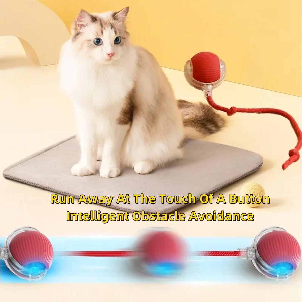 Generic Interactive Automatic Pet Toy Ball (Red, 1.65 in) p6anv