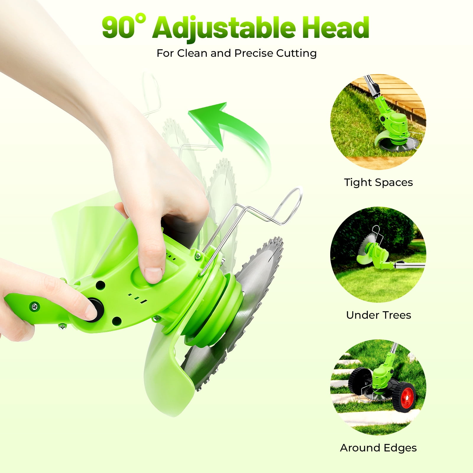 Generic Cordless Grass Trimmer Electric Lawn Mower with 650W Motor (Green, 1 Unit) 8s2my