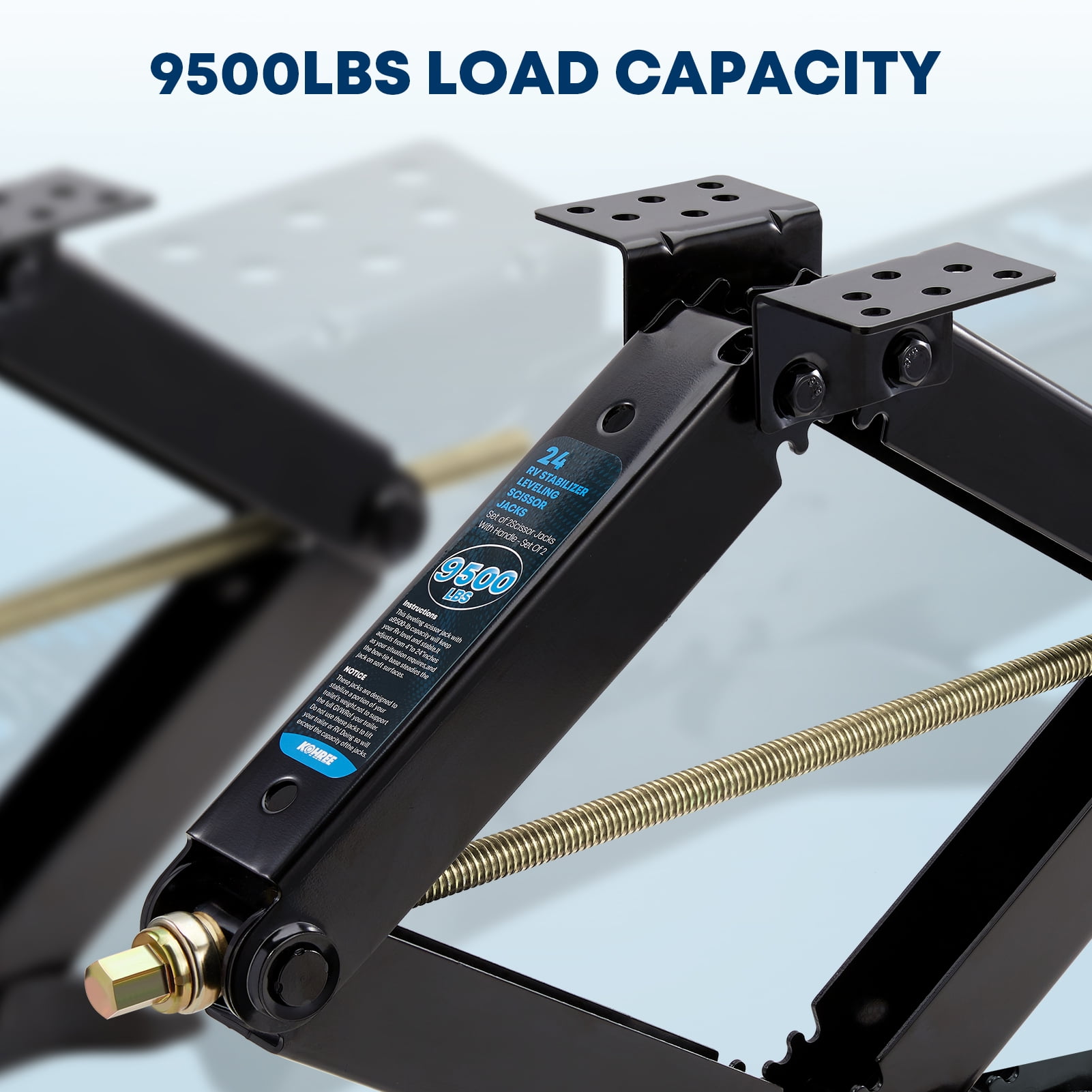 Kohree RV Trailer Stabilizer Scissor Jacks (Black, 9500 lb, Set of 4) di98w