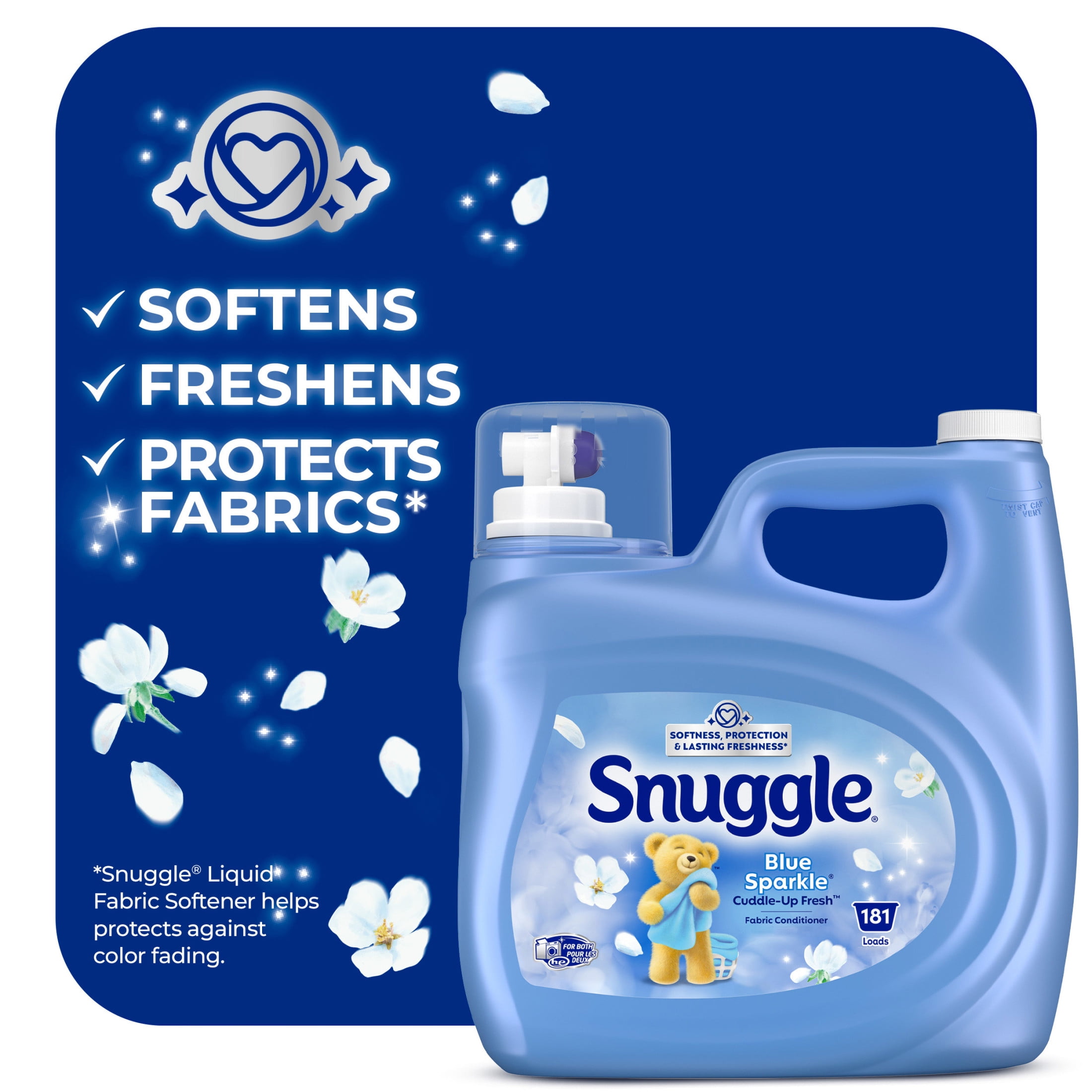 Snuggle Liquid Fabric Softener, Cuddle-Up Fresh Scent, Long-Lasting Softness (Blue, 123.1 oz) vju85