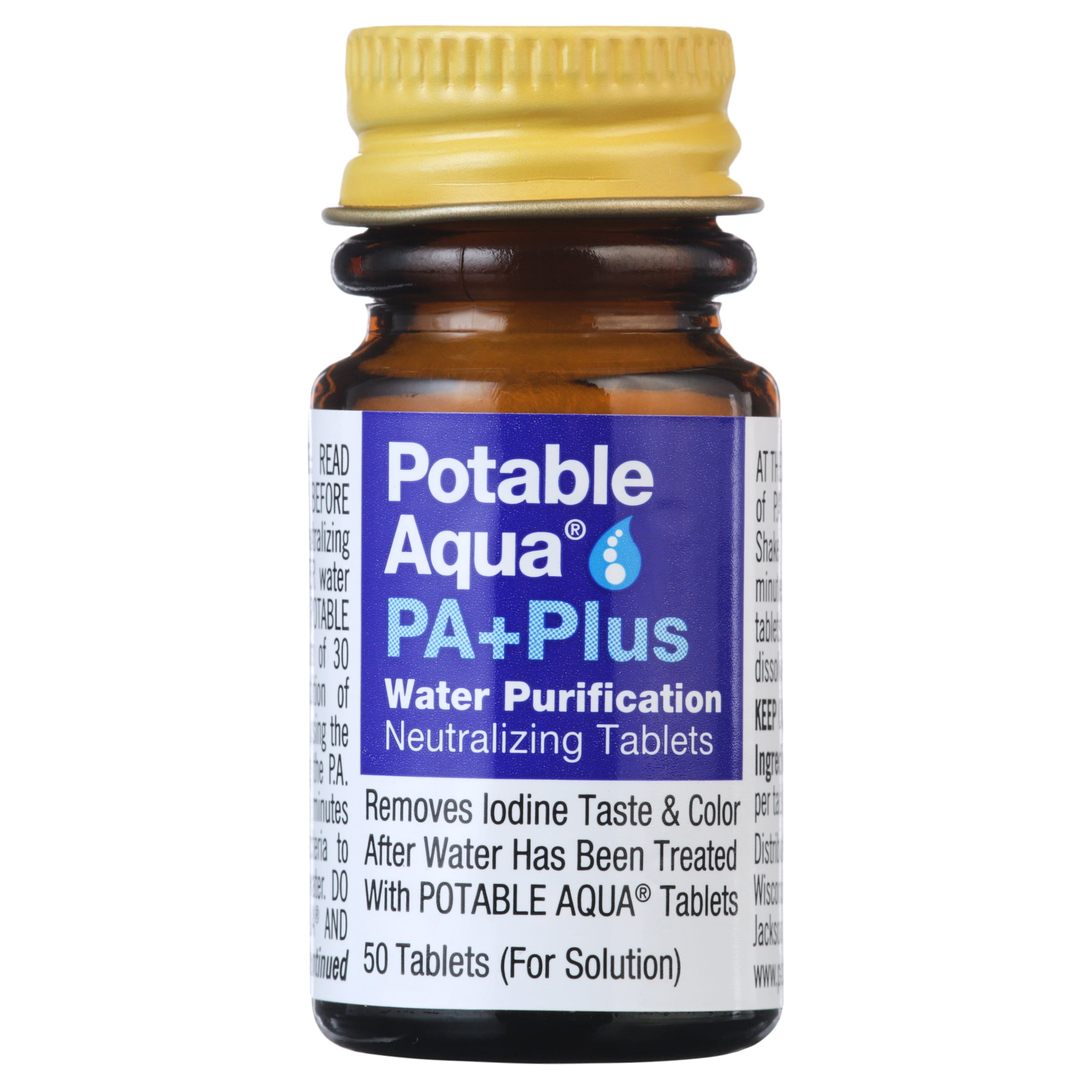 Potable Aqua Water Purification Tablets with PA Plus (50 Count, 2 Pack) ldvkc