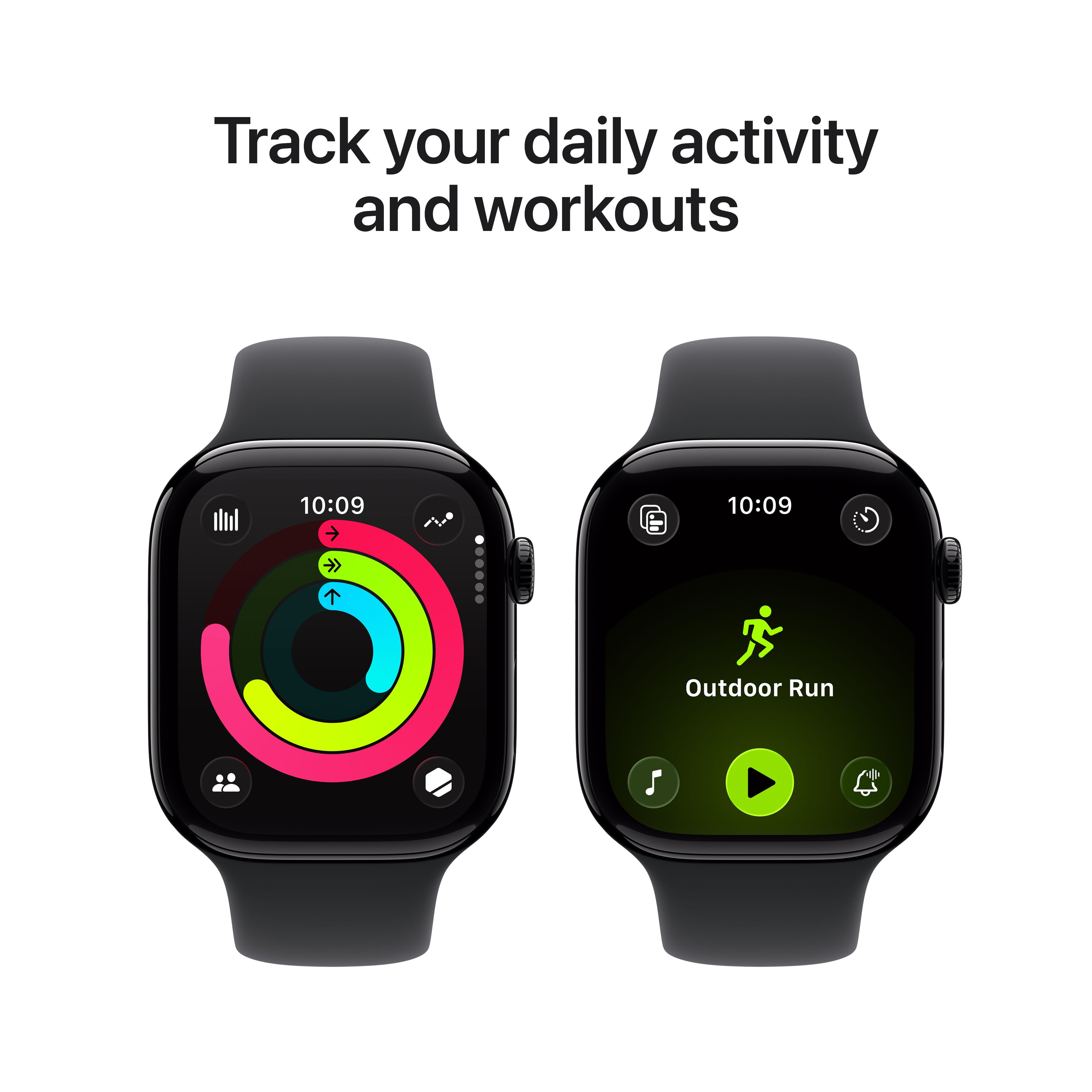 Apple Watch Series 11 GPS + Cellular Smartwatch (Jet Black Aluminum Case, Black Sport Band, 46mm) 2u71l