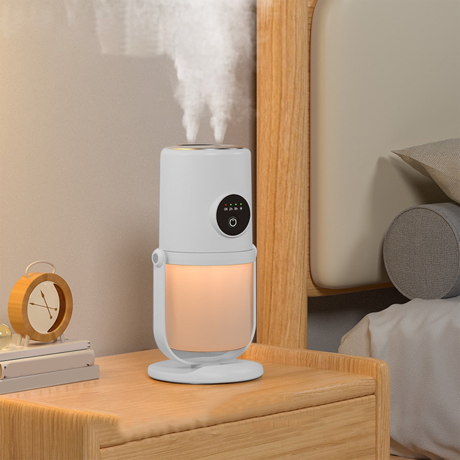 DWSHUM Cool Mist Humidifier for Bedroom and Nursery, Quiet Ultrasonic Desktop Air Diffuser (White, 9.47 fl oz) 53h2i