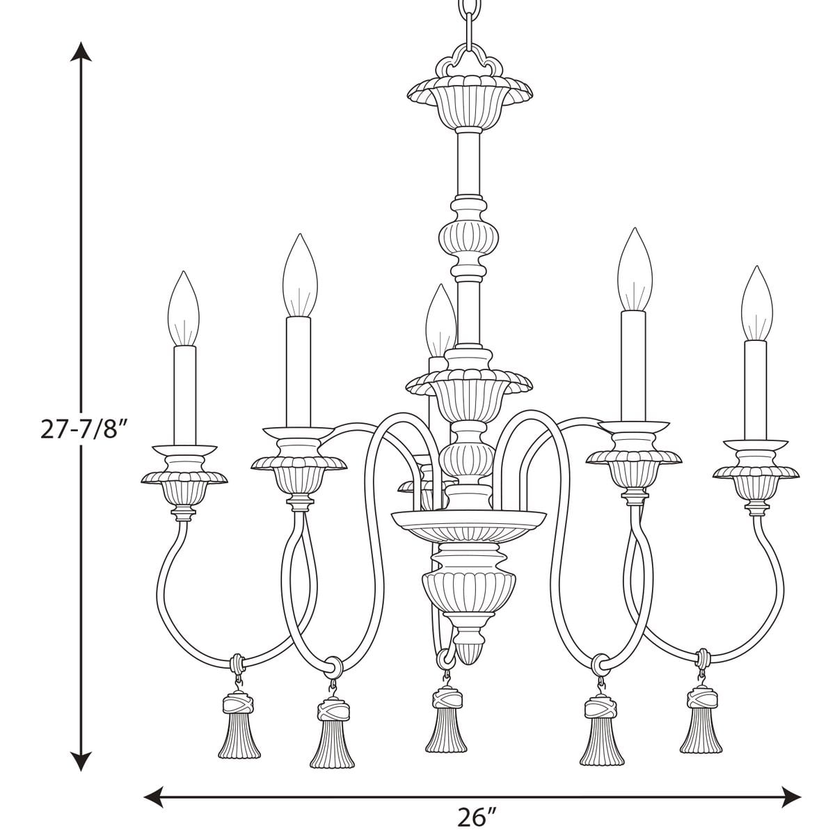 Progress Lighting Bergamo Five-Light Chandelier (Forged Bronze, 26 in) 2m0zq - Image 6