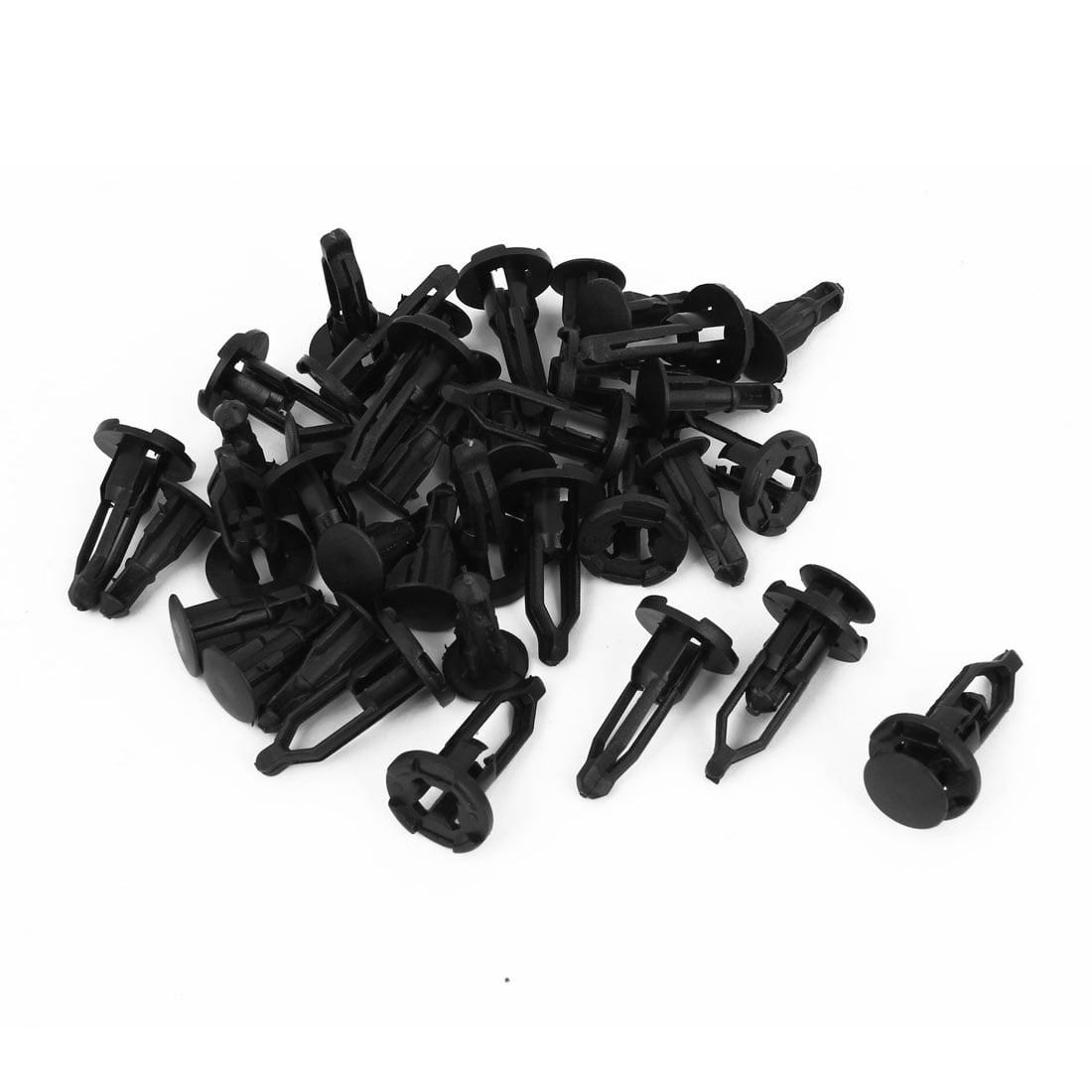 Unique Bargains Automotive Push Type Plastic Rivet Fasteners for Door Panel Trim (Black, 20 Pack, 0.3 in Hole) ru2py