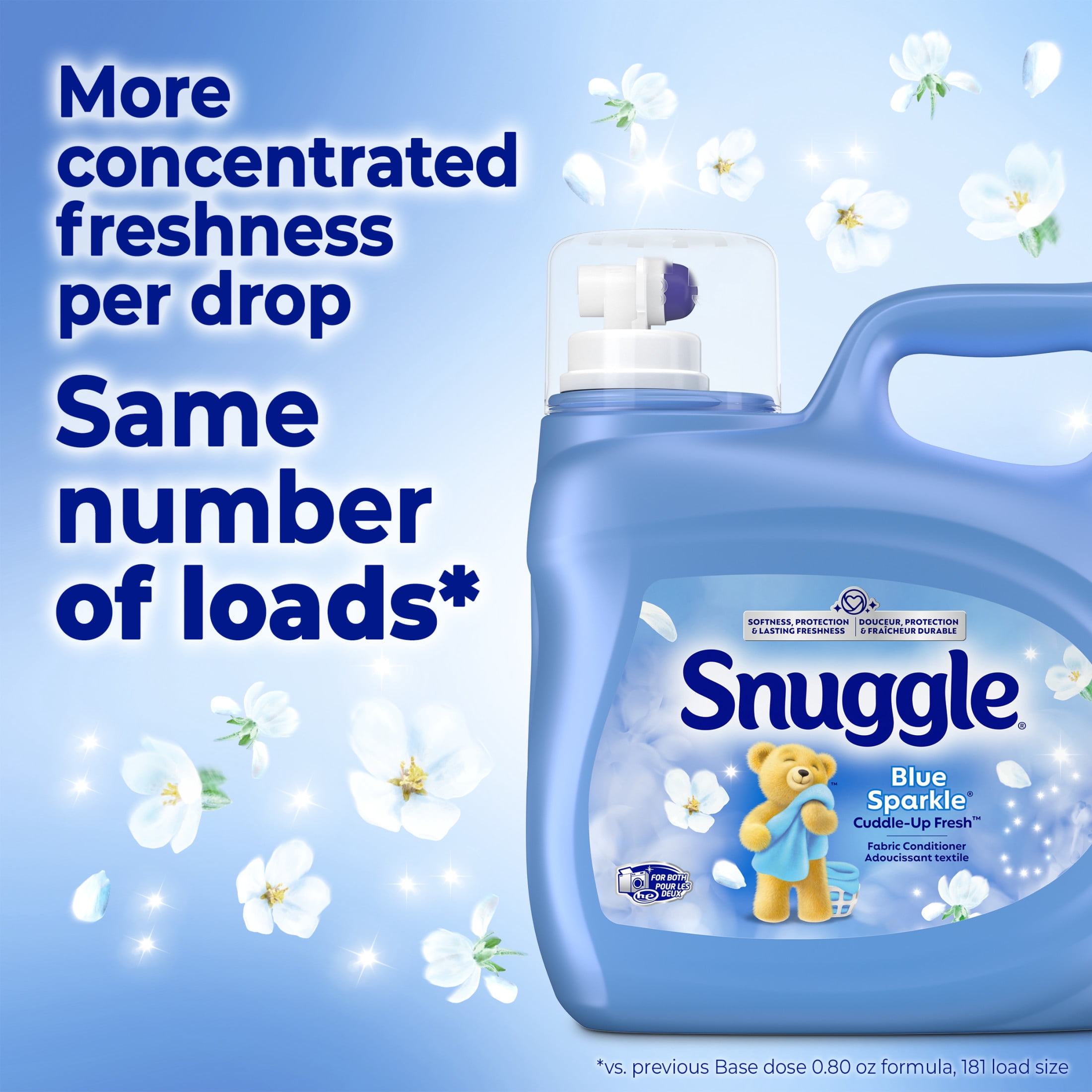 Snuggle Liquid Fabric Softener, Cuddle-Up Fresh Scent, Long-Lasting Softness (Blue, 123.1 oz) vju85