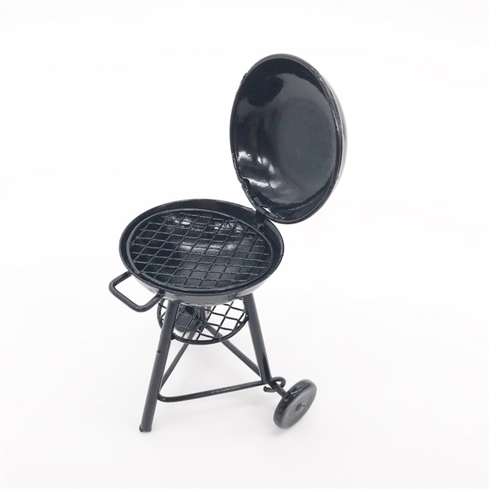 GOOHOCHY Miniature Iron BBQ Grill Decorative Dollhouse Accessory (Black, 1 Pack) eijyg