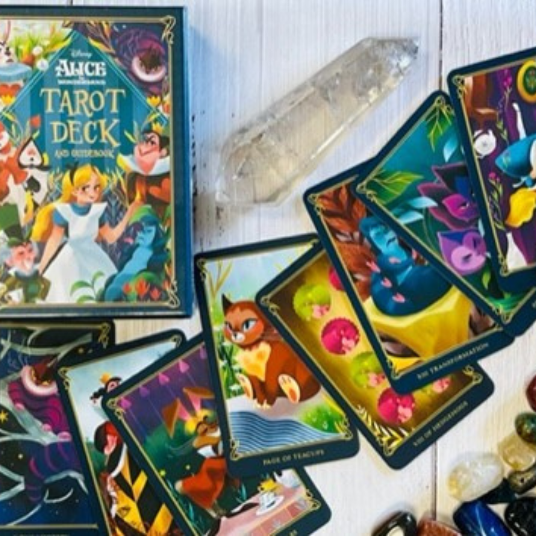 Minerva Siegel Disney Alice in Wonderland 70th Anniversary Tarot Deck (78-Card Set, 3.88 in) bacs4