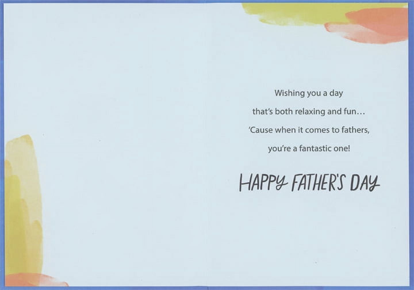 Designer Greetings Father's Day Greeting Card (Blue Watercolor Oval Design, 5.25 in x 7.5 in) 0r4yd