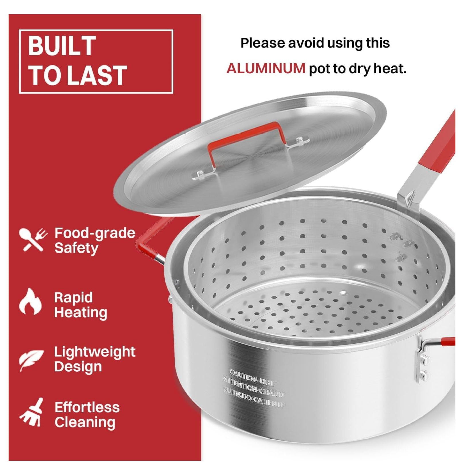 AMFWALAMF 10QT Aluminum Fish Fryer Pot with Basket and Lid (10QT) e5r5q