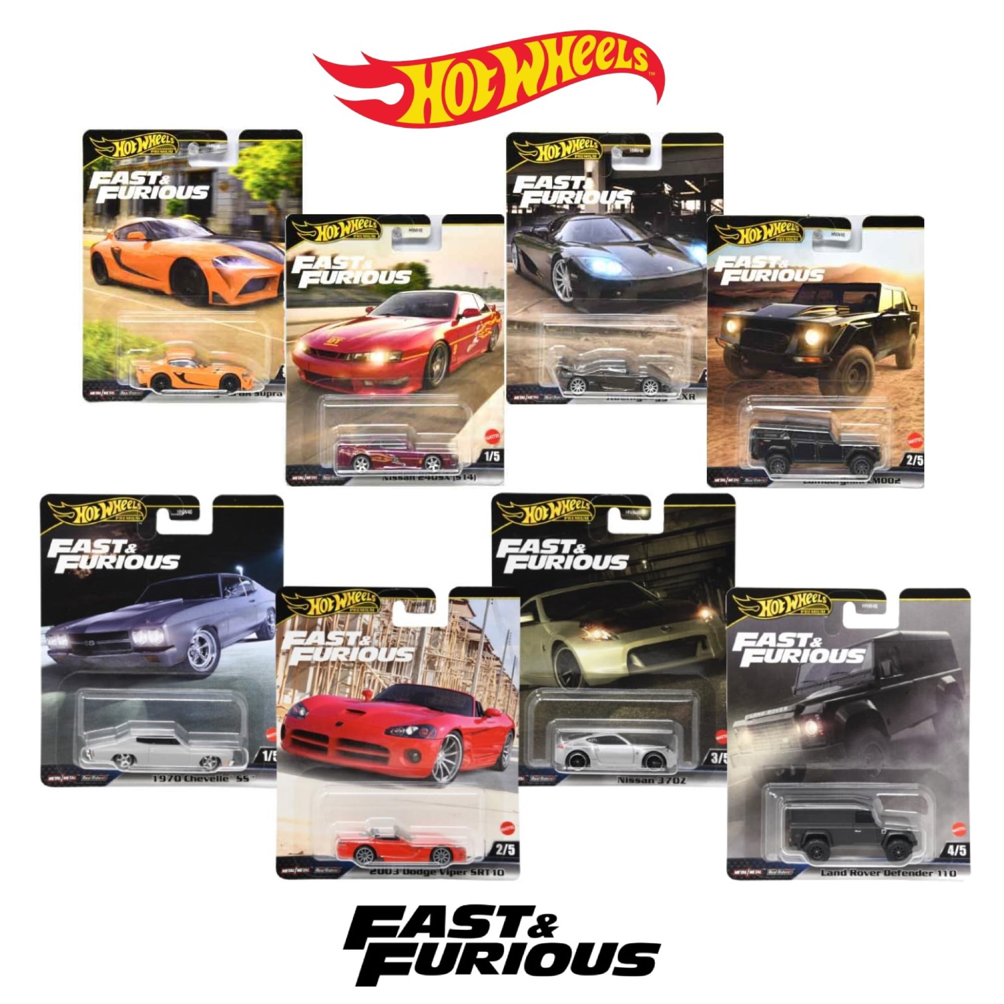 Hot Wheels Fast & Furious Die-Cast Vehicle Set (8-Pack, 1:64 Scale) pufqk