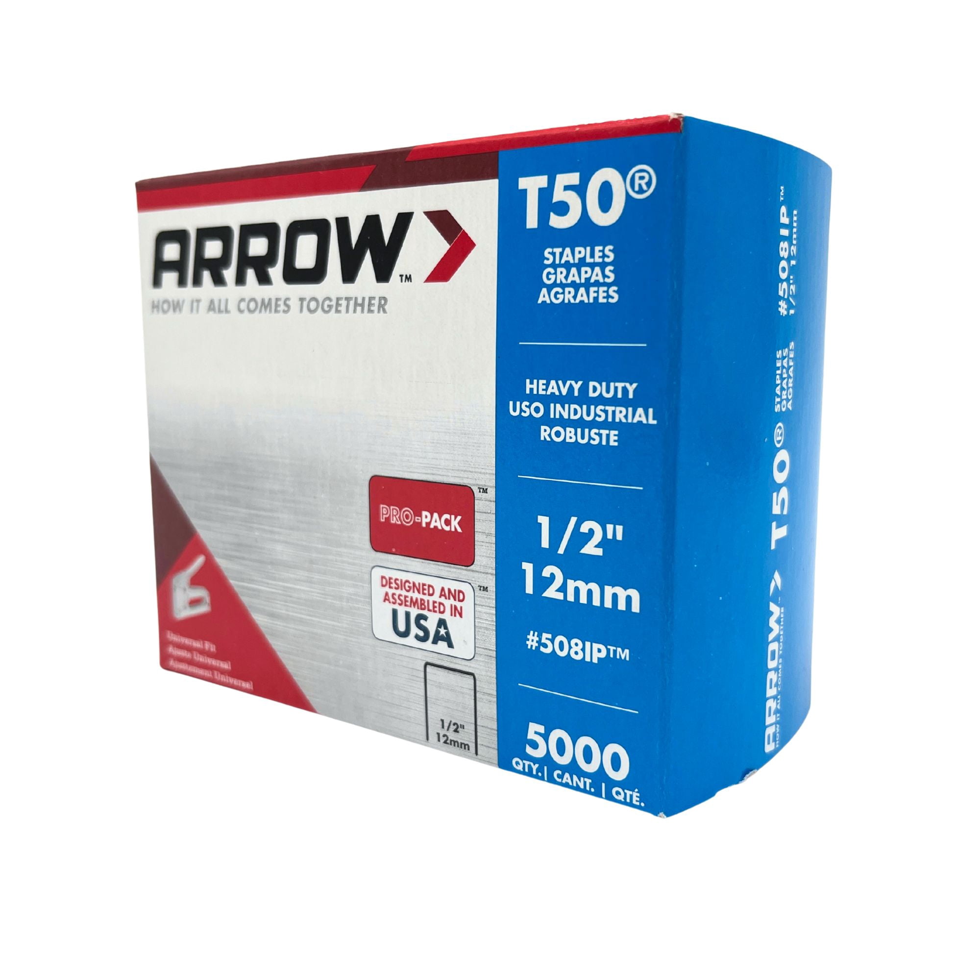 Arrow T50 Heavy-Duty Steel Staples (1/2 in, 5,000 Pack) 3sndq